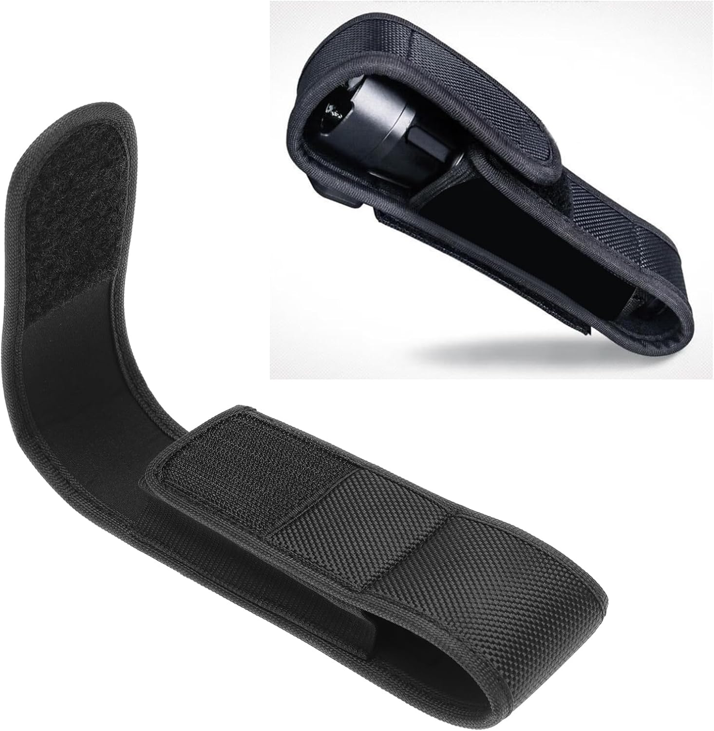 Ecsing Flashlights Pouch Tactical Flashlight Holster Nylon Flashlight Torch Pouch Accessories for Hiking Climbing Working Outdoors 19X5Cm image number 4