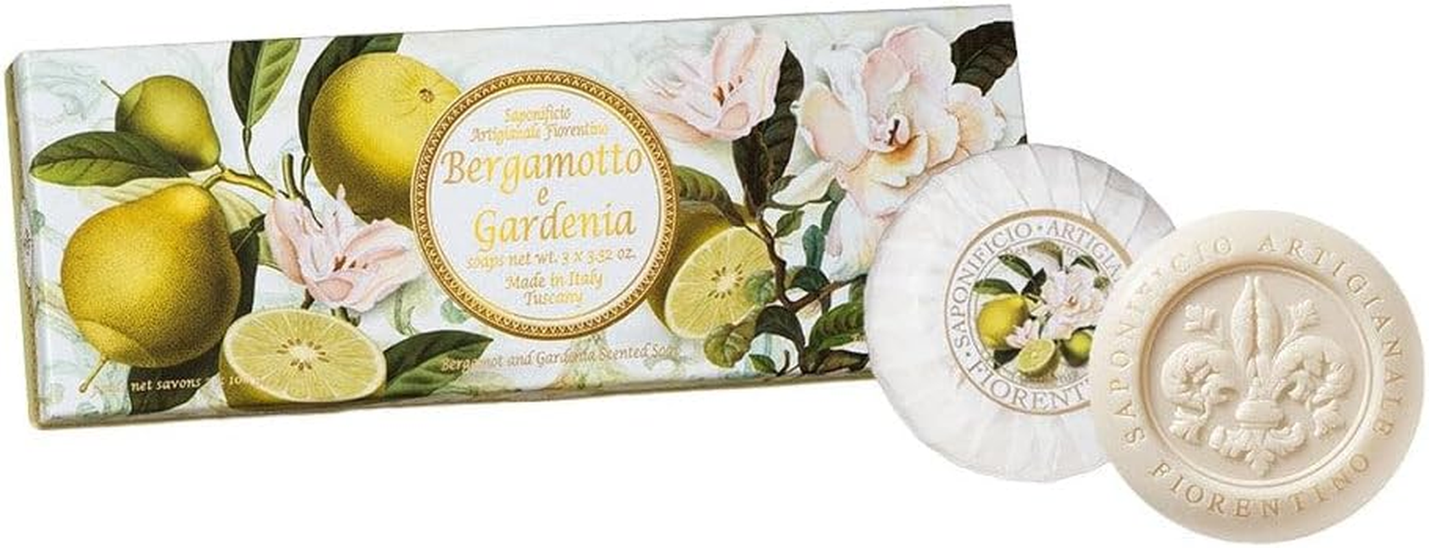 Saponificio Artigianale Fiorentino Jasmine Boxed Soap round (Set of 3) image number 1