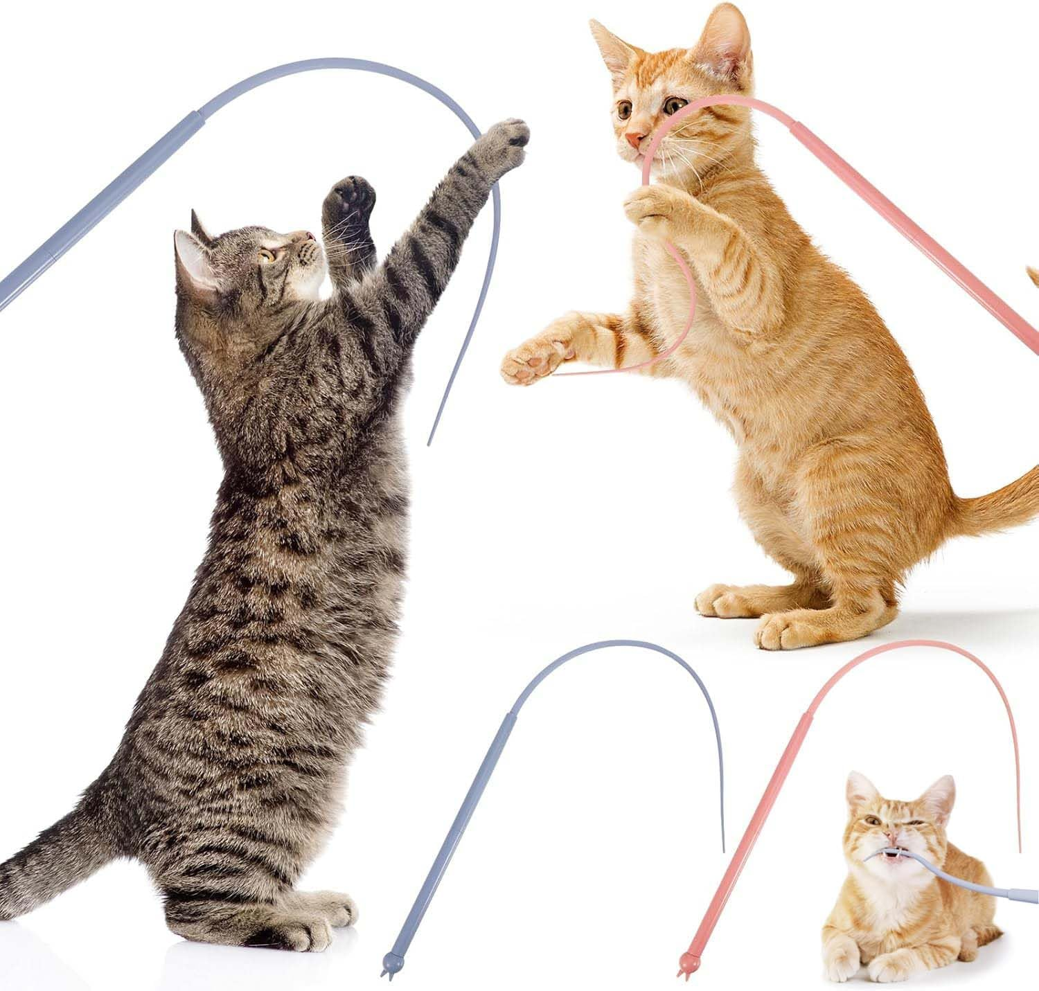 Cat Angel Long, Pack of 2 Cat Toy, Self-Employment, Silicone Teaser, Cat Wand Toy, Silicone Mouse, Tail Cat Toy, Cat Fishing Toy, Cat Fishing Rod image number 4