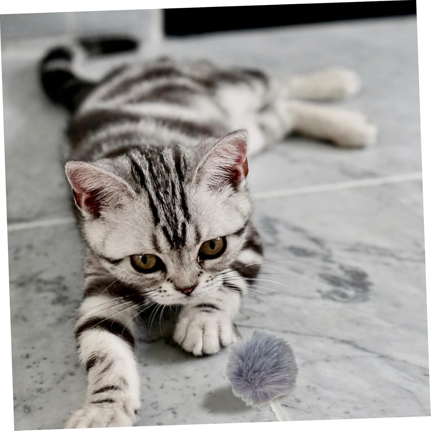 CIYODO Lightweight Fluffy Balls Cat Toys 10Pcs Pom Pom Balls 4Cm Assorted Colors for Kitten Exercise and Creative Craft Projects Random Color image number 4