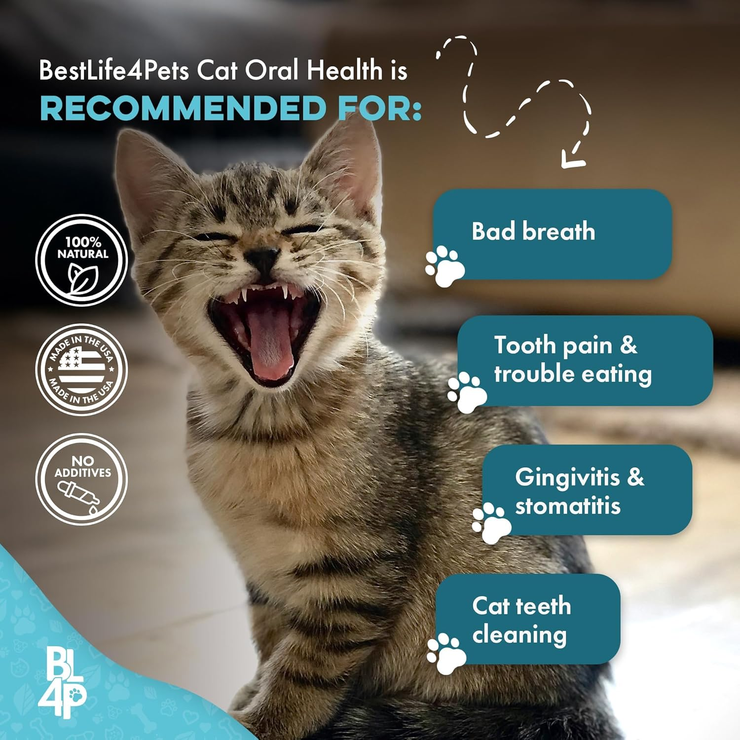 Cat Dental Care & Bad Breath Remedy, Natural Oral Health for Cats Teeth, Mouth, Gums, Daily Cat Breath Freshener, Plaque and Tartar Control Help Gingivitis and Stomatitis, Easy to Use 400 Tiny Pills image number 4