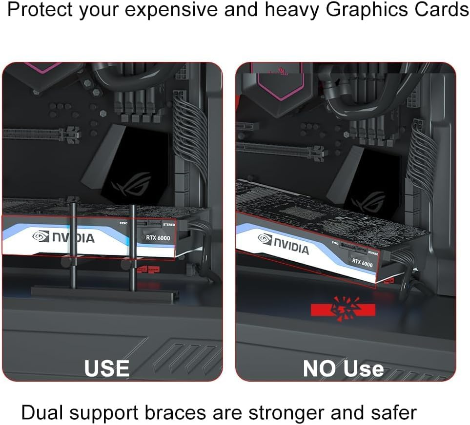 Graphics Card GPU Support Bracket: RGEEK Video Card Sag Holder Bracket, Adjustment Graphic Card Bracket(12Cm) image number 4
