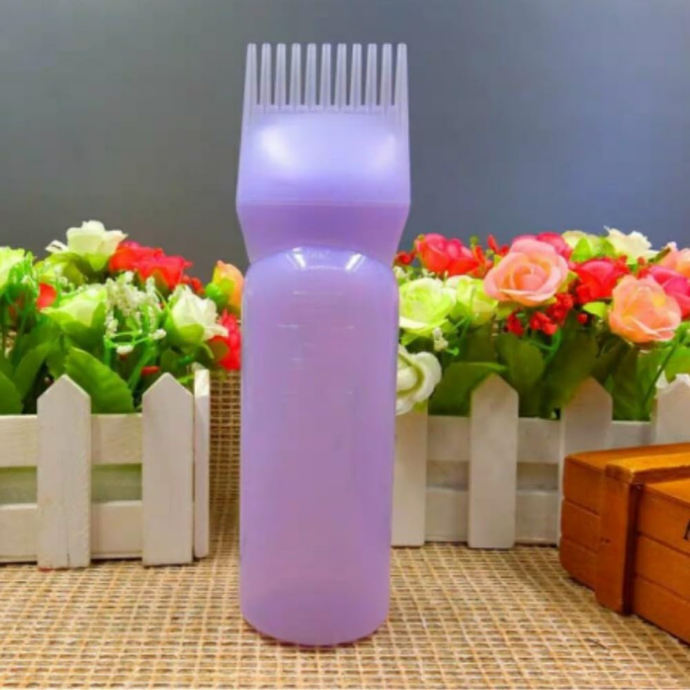 3Pcs 6Oz Large Capacity Root Comb Applicator Bottle, Hair Dye Brushroot Comb Squeeze Applicator Bottles with Graduated Scale for Salon Hair Coloring Dyeing Scale for Home Diy Use