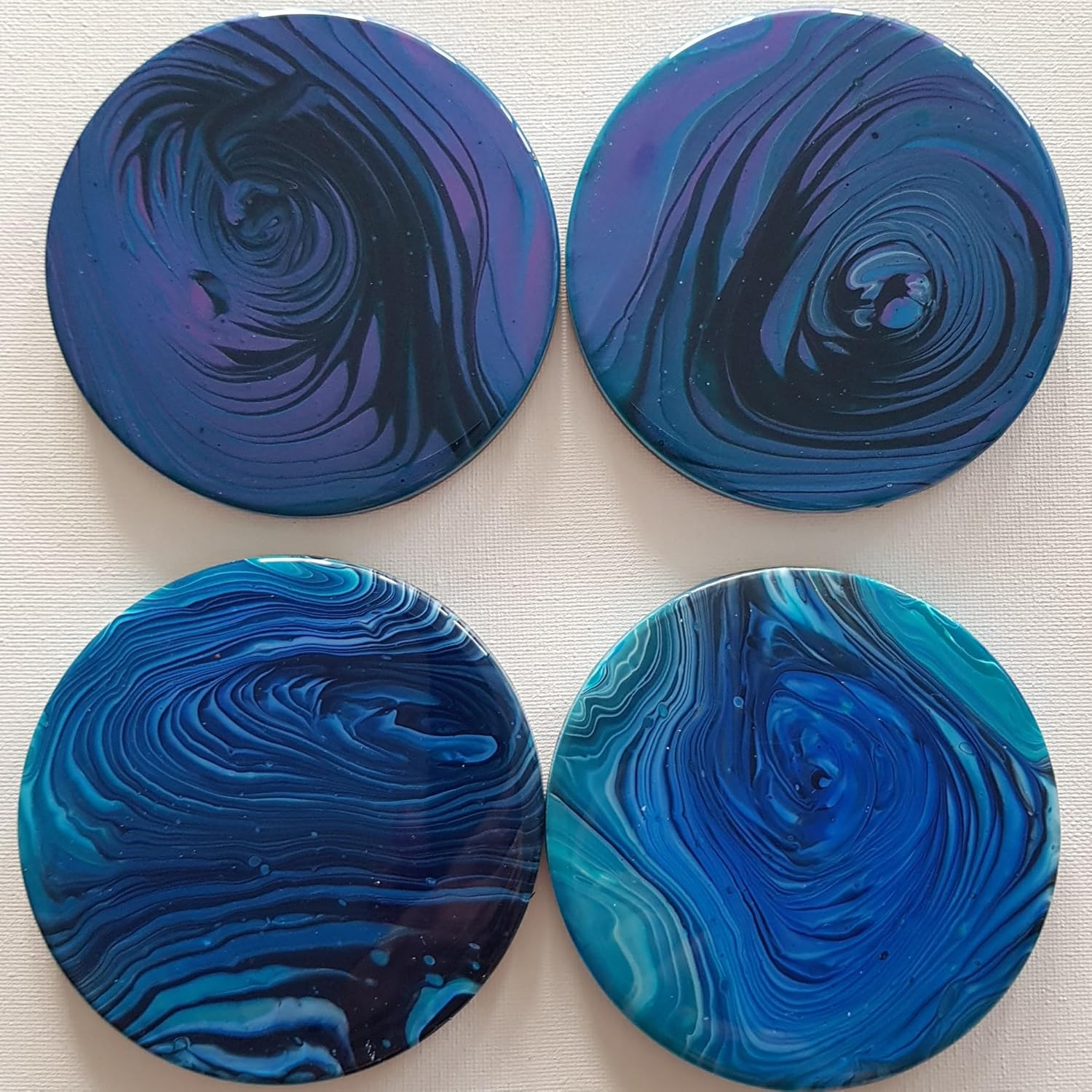 Ceramic Coaster Sets - 12 round 102Mm (4 Inch) MATT Absorbent Coasters - Stick-On Cork Backing Pads & 2 Metal Stands image number 5