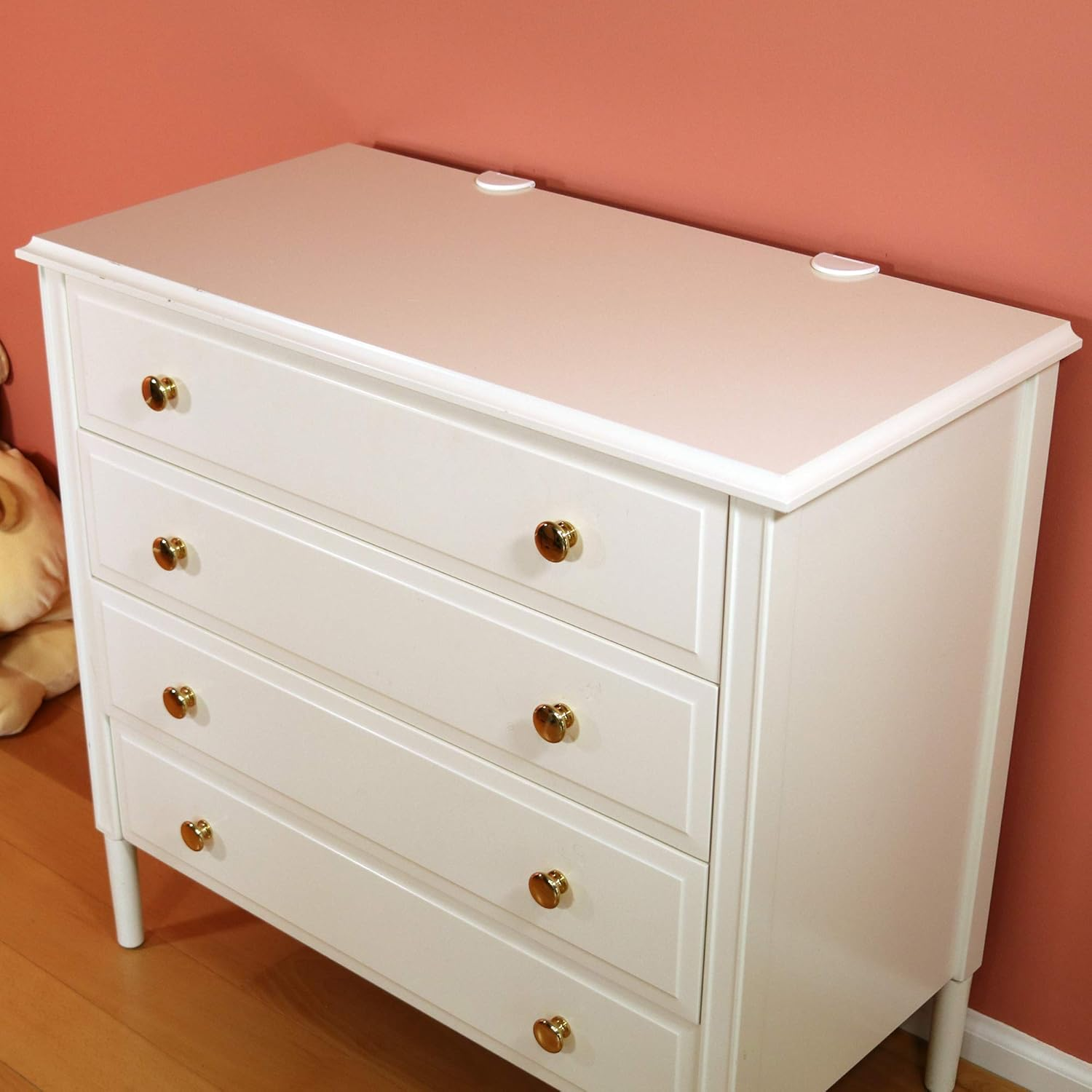 Qdos Zero-Screw Furniture Anti-Tip Kit | White | Patent Pending Securehooks Anchor Holds up to 200 Lbs in Drywall!- Easy Installation, No Screws, No Tools-Adhesive to Furniture Option! 1 Kit=2 Straps image number 4