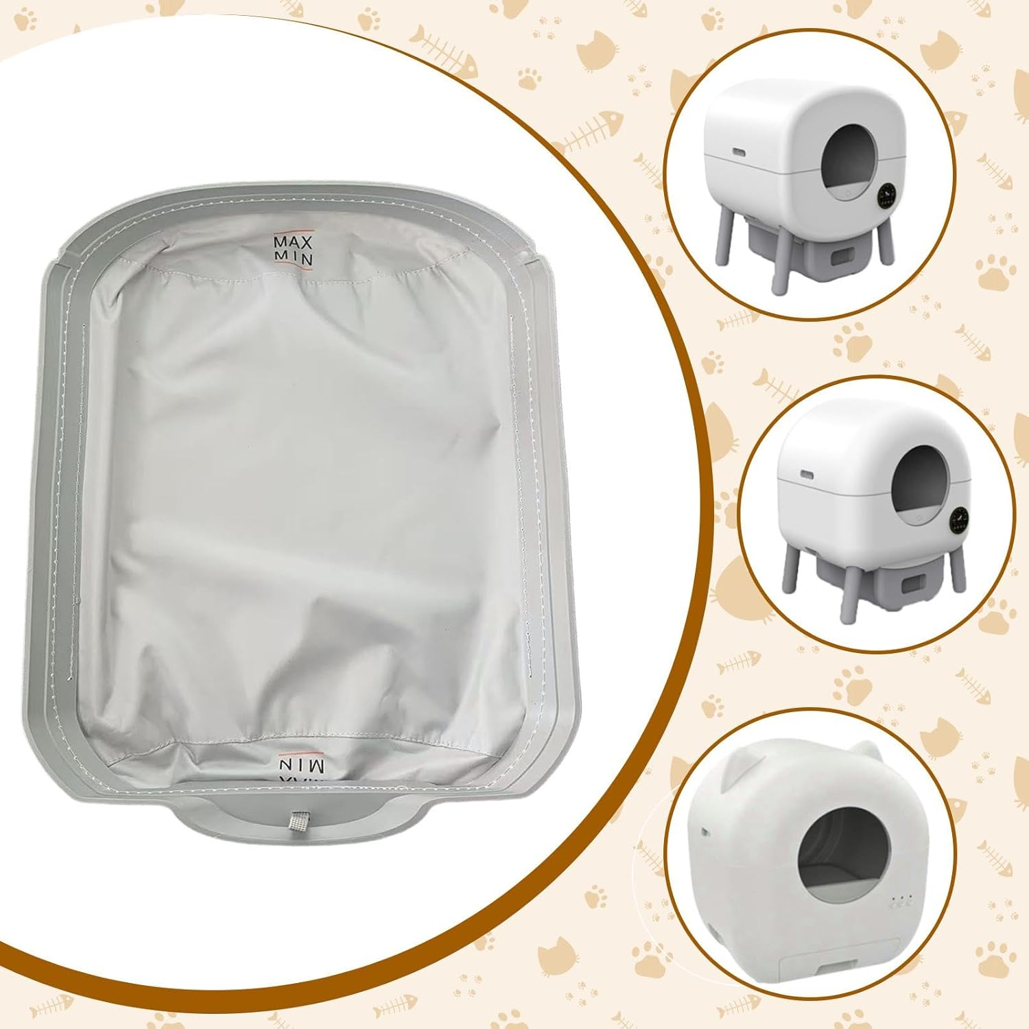 Automatic Cat Litter Box Liner Tray Cat Litter Accessory Easy to Clean Scratch Resistant Lightweight Removable Liner Soft Mat image number 5