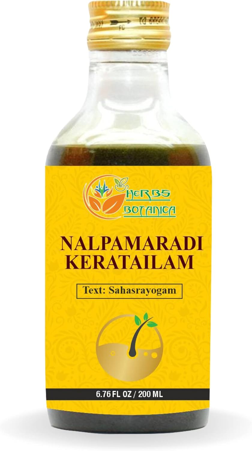 Herbs Botanica Nalpamaradi Thailam Keratailam Ayurvedic Oil with Turmeric Oil for Skin, Face & Body with 15 Ayurvedic Herbs 6.76 Fl Oz image number 2