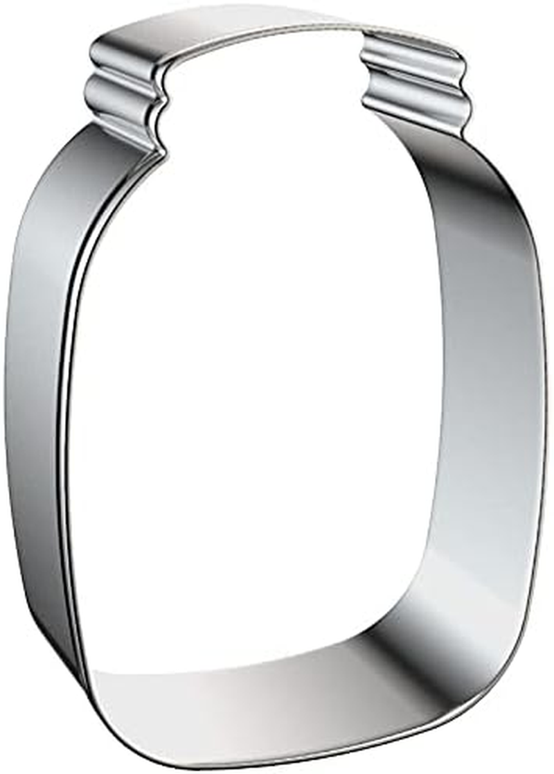 Mason Jar Cookie Cutter Shapes Baking Set - 3 Inch & 4 Inch - 4 Pieces Milk Bottle Honey Jar Pot Shaped Biscuit Stainless Steel Metal Molds Cutters for Kitchen Baking Halloween Christmas Cookie Cutter image number 4