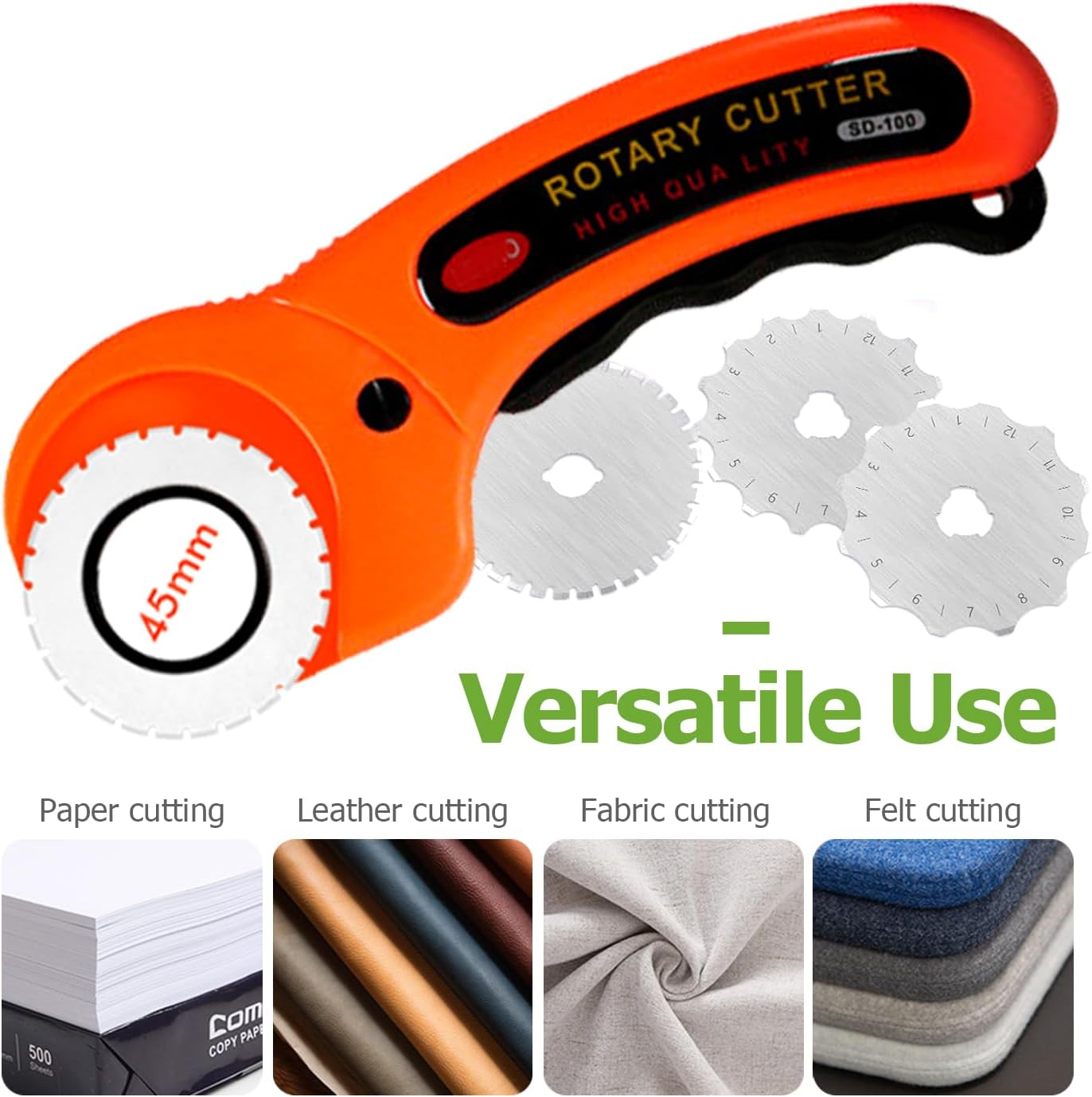 Bestgle 45Mm Crochet Edge Rotary Cutter Blade Set, 12/15/27 Teeth Skip Stitch Perforating Rotary Blades Replacement Wide Skip Blade Edging Tool Fits Fiskars Olfa, 9 Pieces image number 6