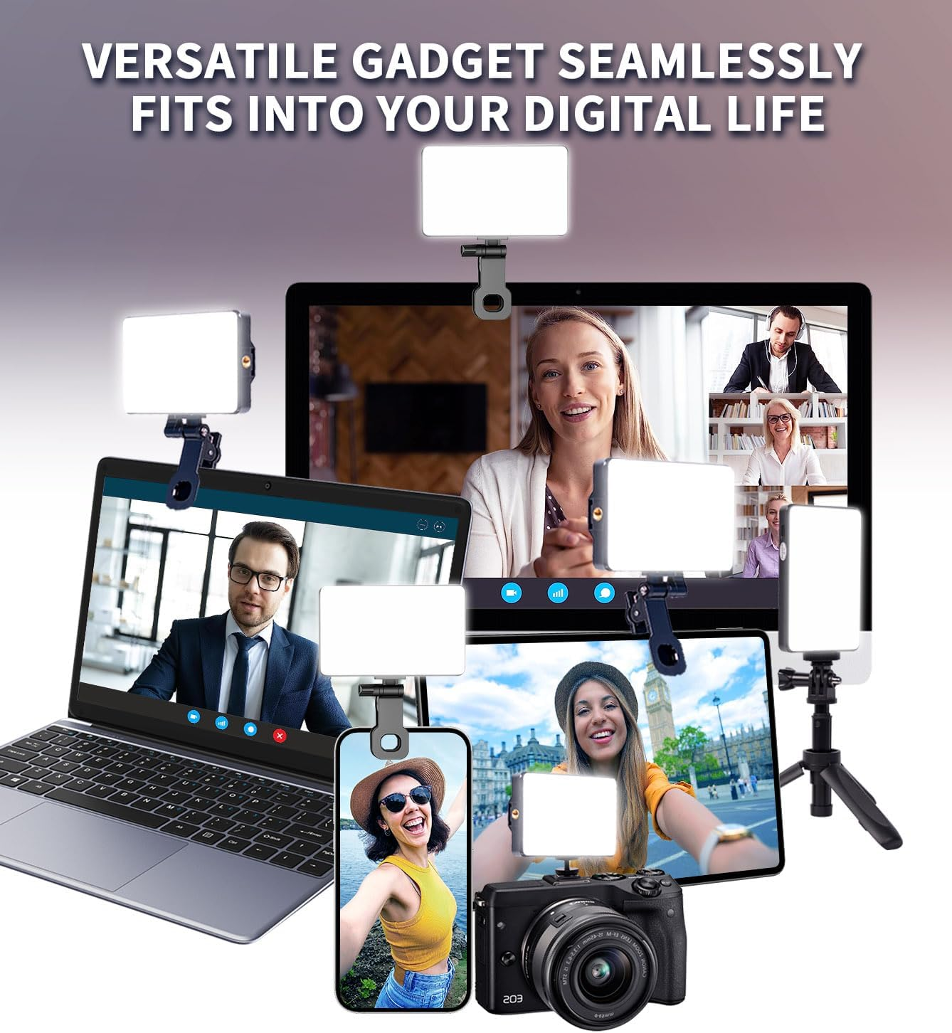 120LED Portable Selfie Light: HONOMO Versatile Phone Light for Iphone & Camera | 3000Mah Rechargeable Video Light | Halloween, Christmas & New Year'S Accessory for Photos & Streaming image number 5