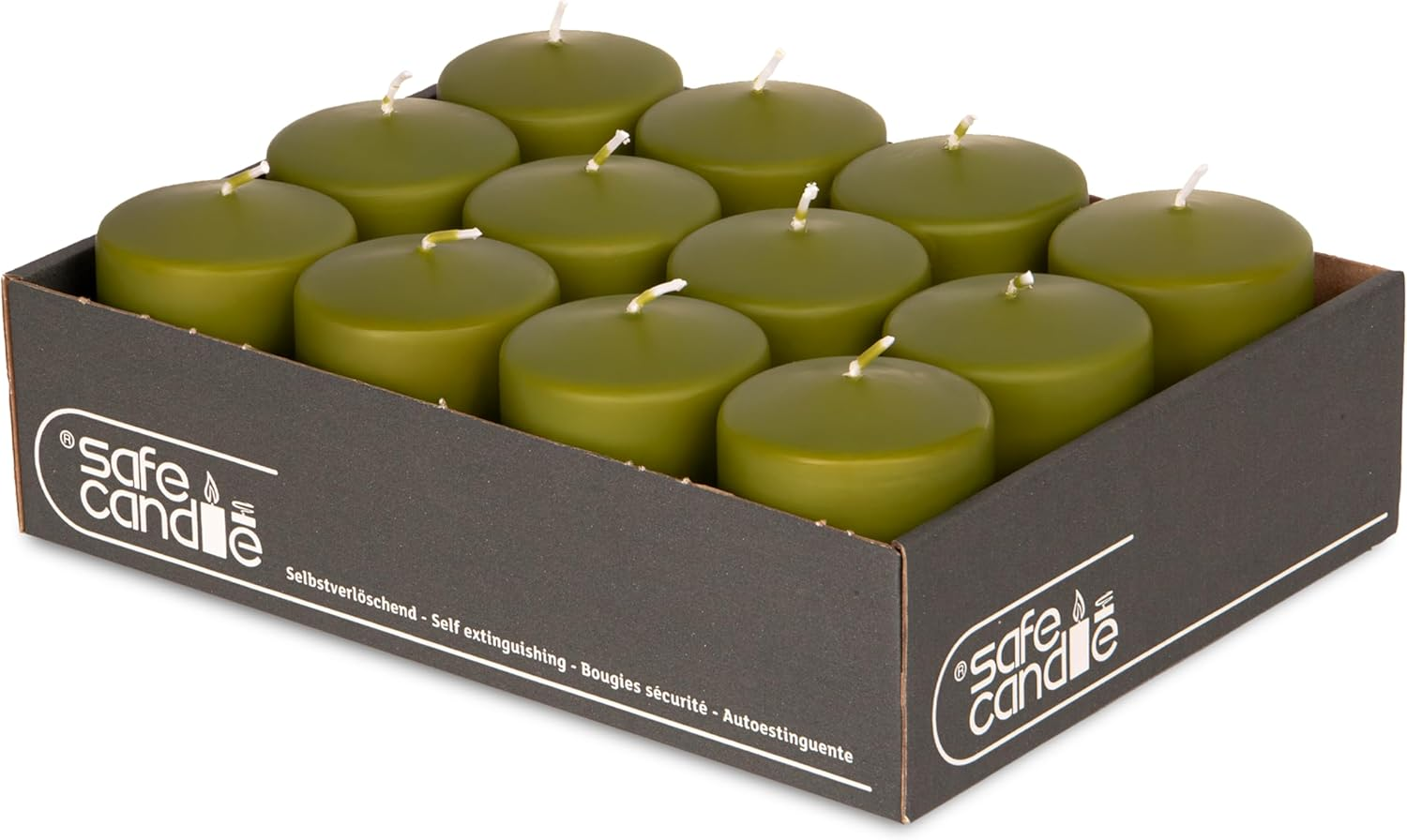 Decolite Wenzel Candles Pack of 12 Pillar Candles 80/60 Mm - Self-Extinguishing, Safe Candle, RAL Certified, 27 Hours Burning Time - 100% Made in Germany by Wenzel Candles (Purple)