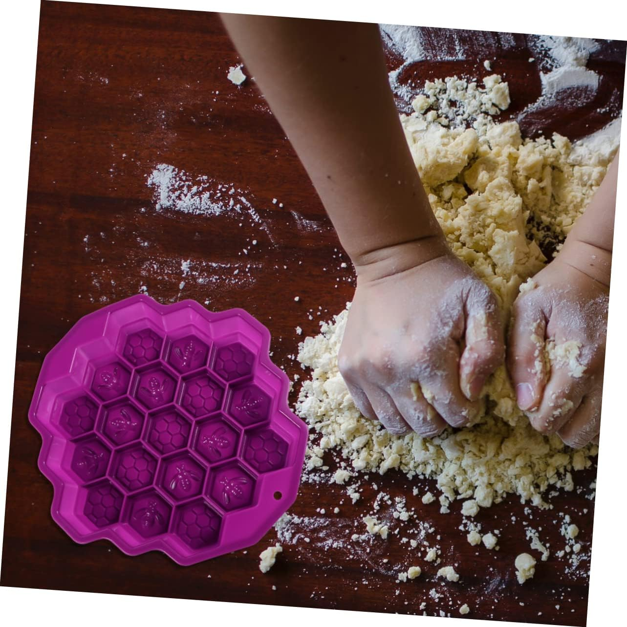 CIYODO Silicone Mold Baking Mould Cake Tins Non-Stick Flexible for Honeycomb Cake Making - Orange image number 6