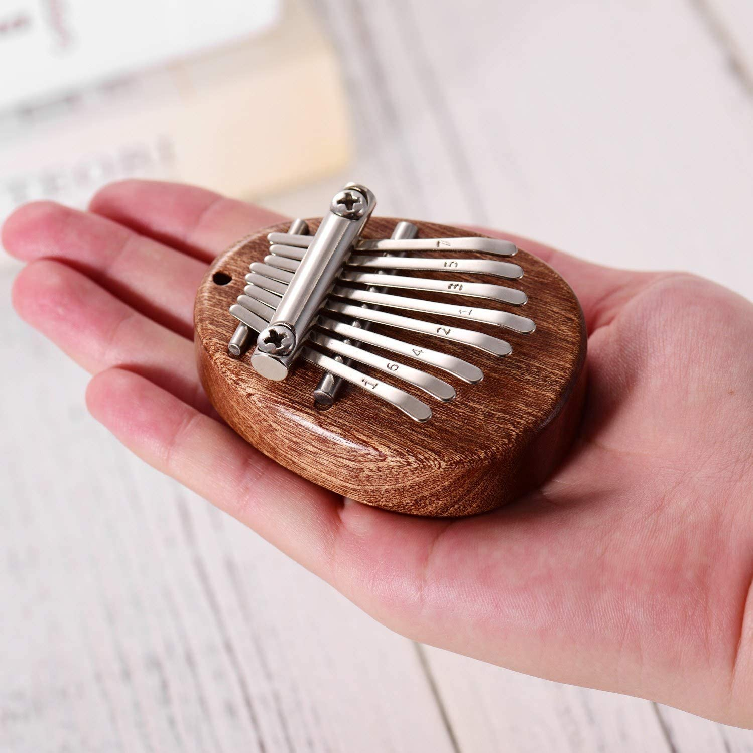 8 Key Mini Kalimba Thumb Piano Finger Percussion Keyboard Mini Kalimba Key Ring