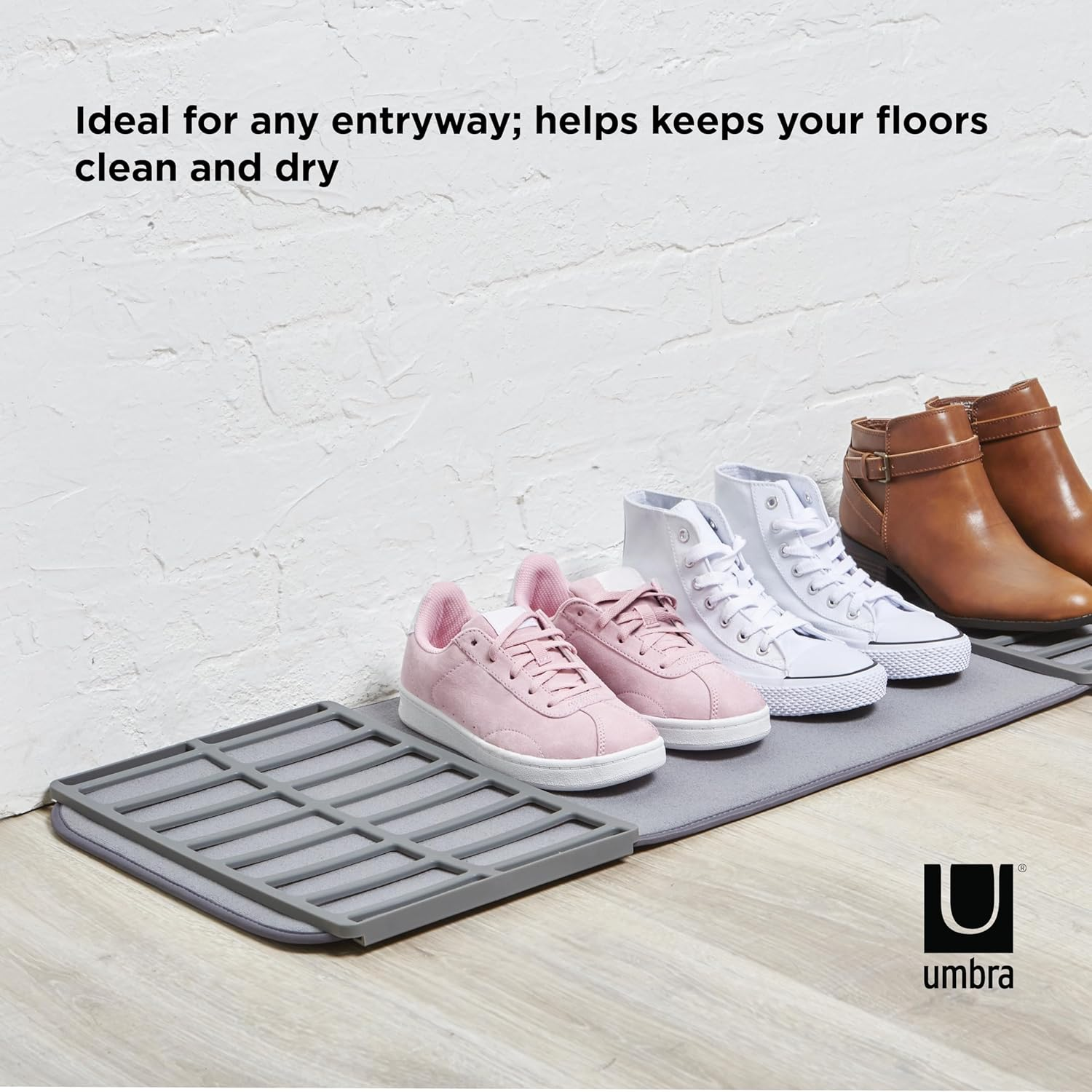 Umbra Shoedry, Machine-Washable Multipurpose Drying Mat and Boot Tray for Entryway, Charcoal Closet image number 1