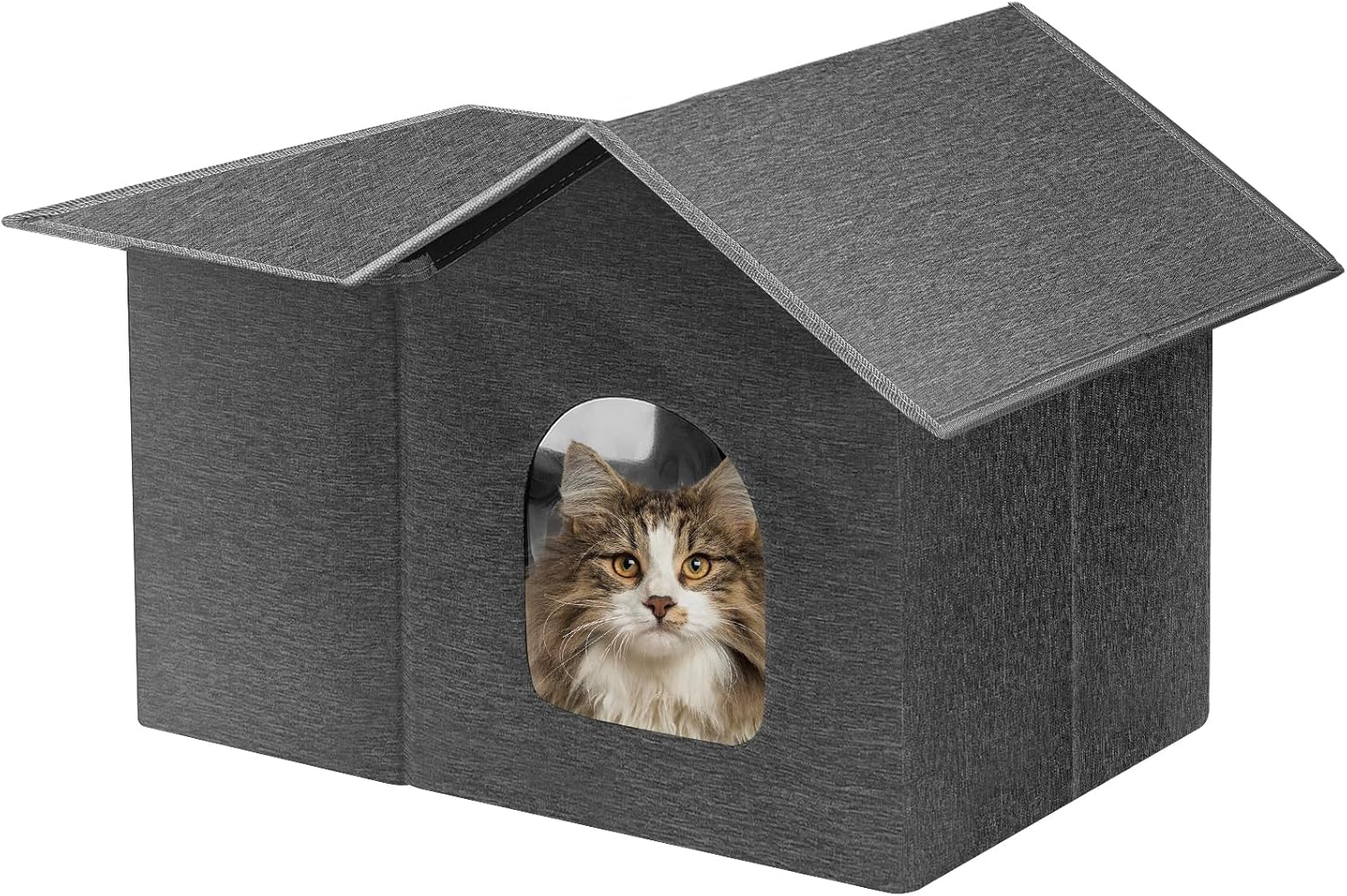 Homegroove Outdoor Cat House Waterproof, Insulated Cat Houses for Outdoor Cats with Removable Soft Mat, Collapsible Feral Cat Shelter for Multiple Cats, Easy to Assemble image number 5