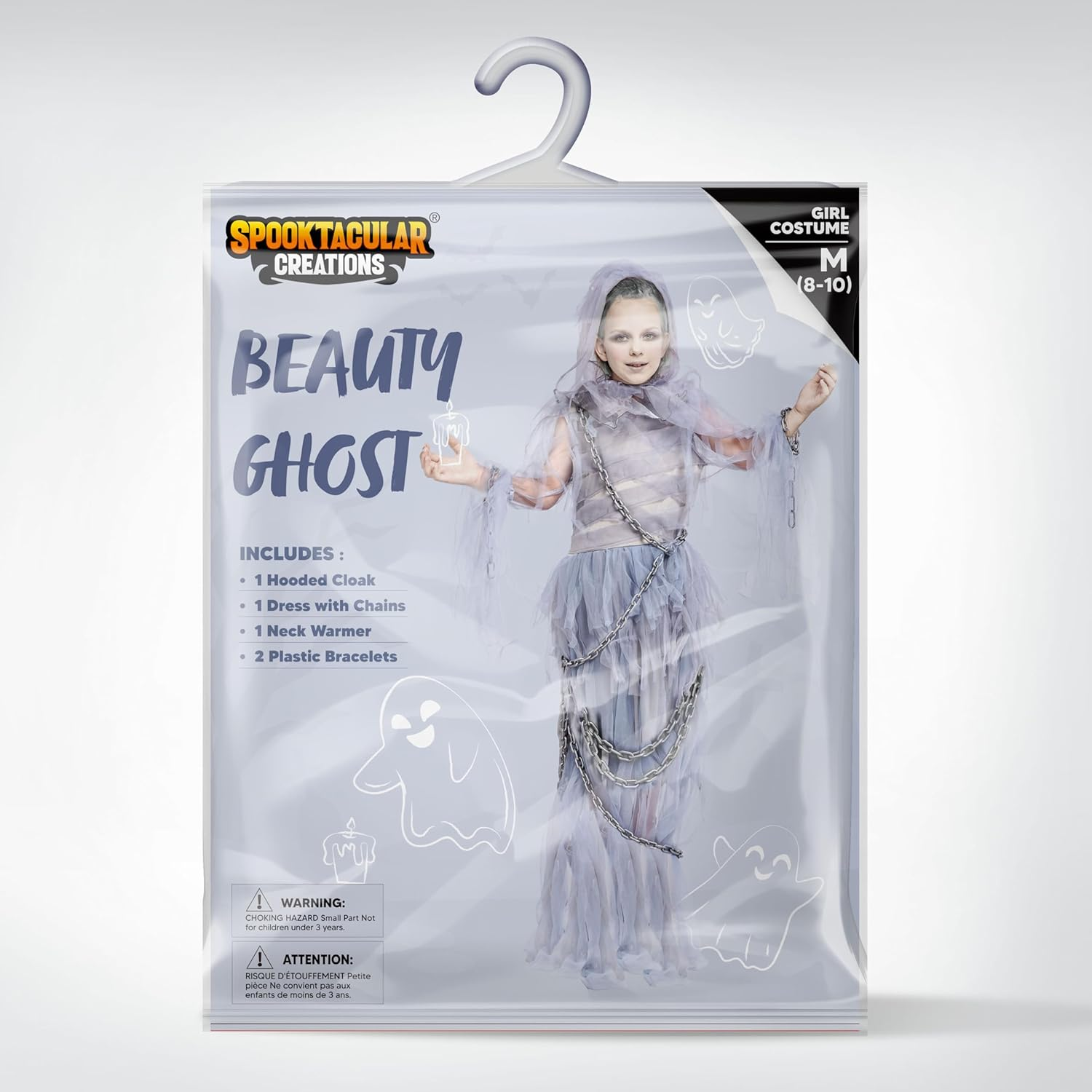 Spooktacular Creations Halloween Haunting Beauty Ghost Girl Costume, Scary Ghost Dress Midnight Costume for Halloween image number 1