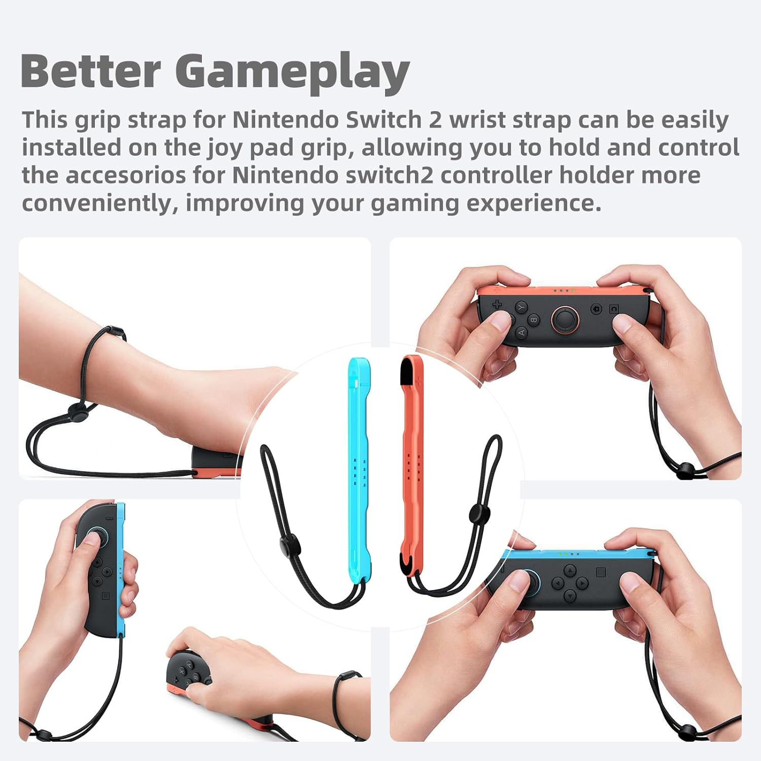 Hzqzaoan Wrist Strap for Switch 2 Joycons Strap Grips - Official Style Enhanced Wristband for Switch 2 Sports Games, Anti-Slip Secure Accessories for Nintendo Switch 2 Joycon Controller (Pair) image number 4