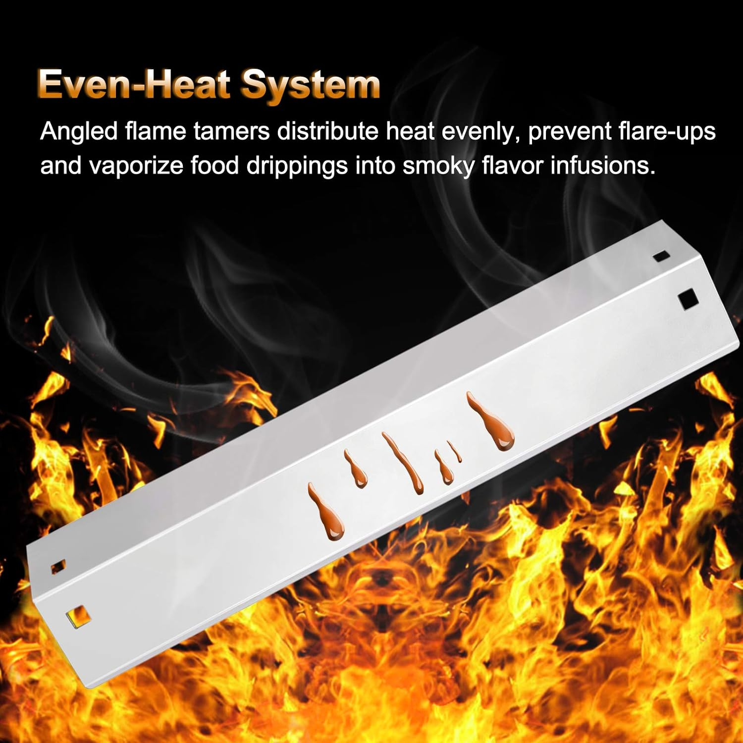 Adviace Heat Plates Replacement Parts for Char Griller 5050 5650 3001 E3001 3072 5072 3070 Grills, 3-Pack Stainless Steel Flame Shields for Chargriller 5050 5650 Char Griller 100001 Replacement Part image number 2