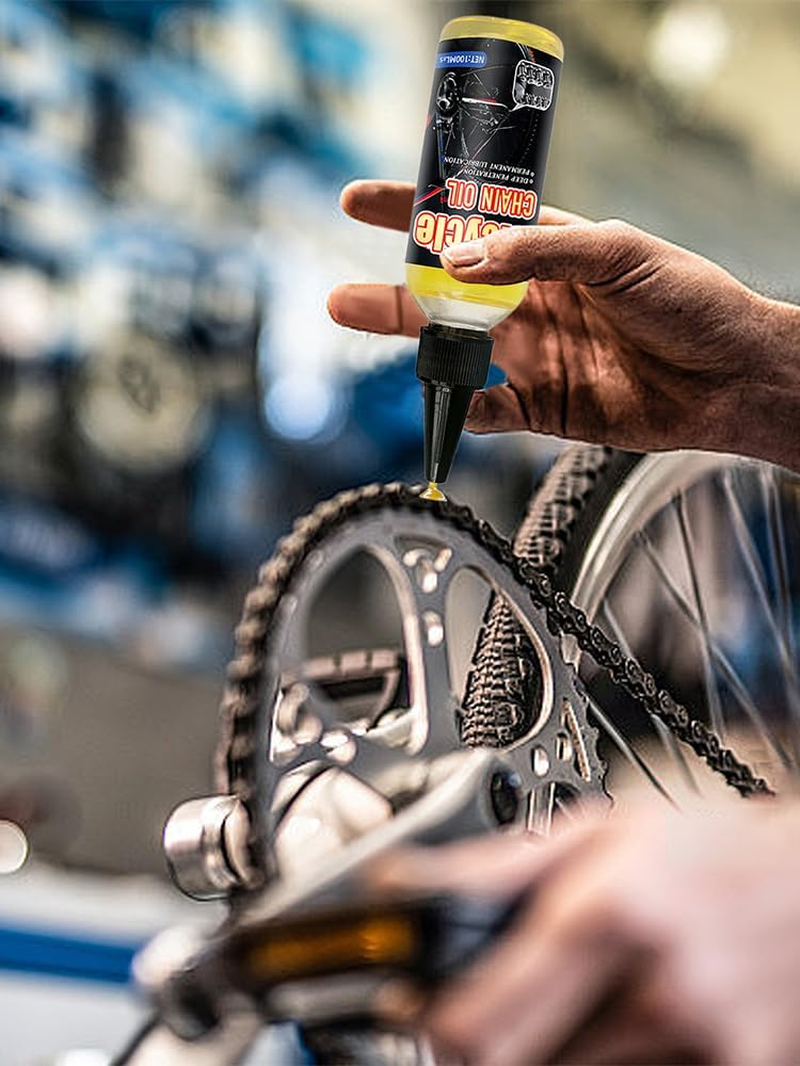 Chain Lubricant, Chain Oil, Front and Rear Shock Proof, Rust Proof, and Dust Proof Oil for Bicycles, Yellow, 100Ml