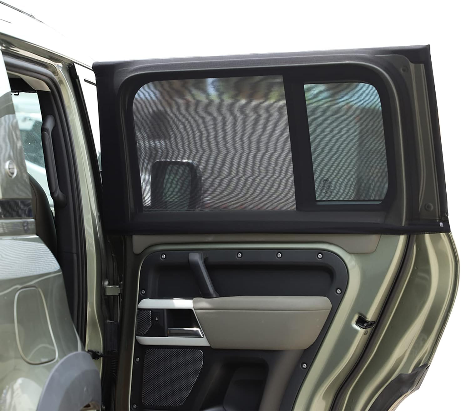 LLKUANG 100% Protection from Bugs Compatible with Land Rover Defender 90 110 2004-2022 Shade Breathable Mesh Car Curtains Door/Window Net Car Window Screens for Camping-2Pcs image number 6