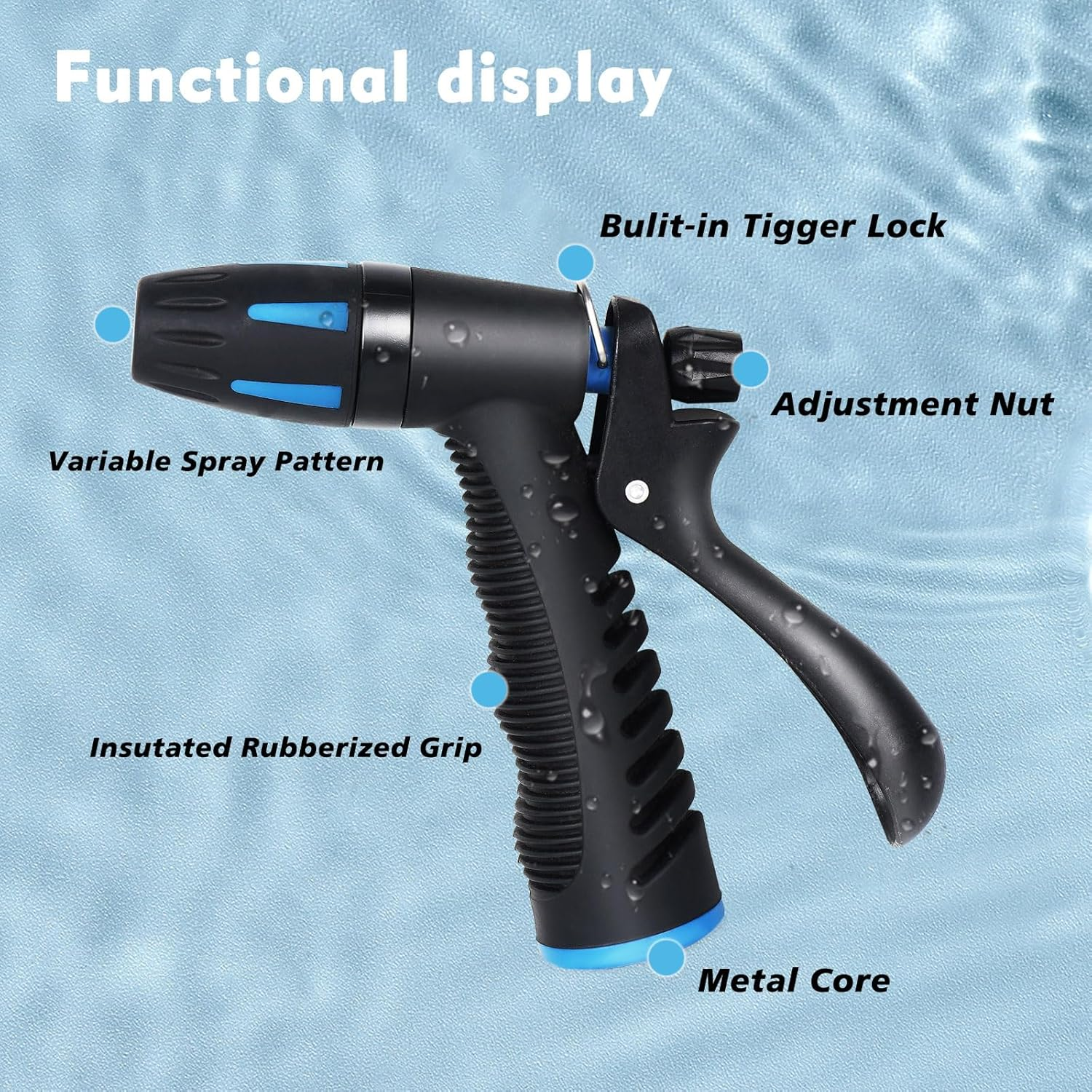 3J3B3R High Pressure Hose Nozzle, Water Gun, Watering Sprinkler Nozzle, Flower Watering Device, Gardening & Lawn Supplies image number 2