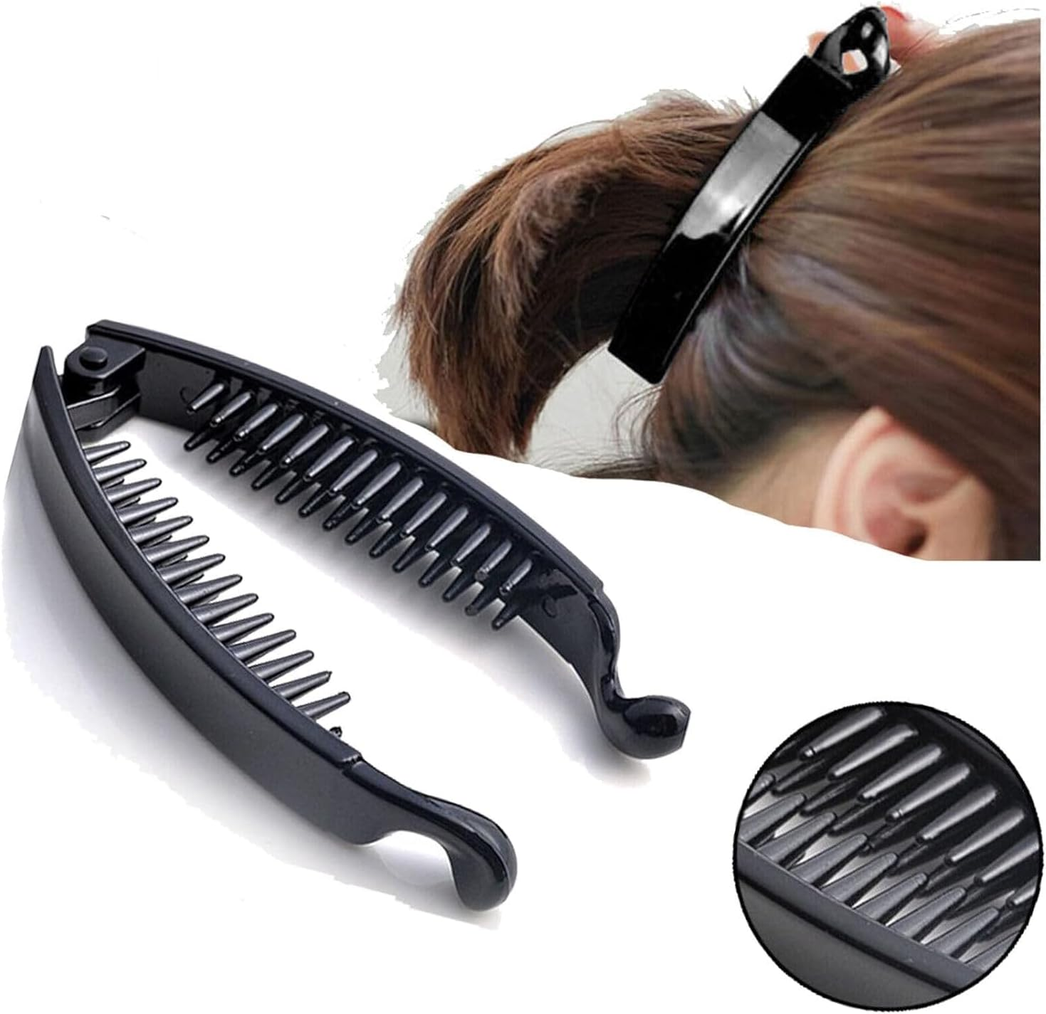 1Pc Black Woman'S Banana Hair Clips Twisted Clips Hair Clips Hairpins Hair Accessories image number 4