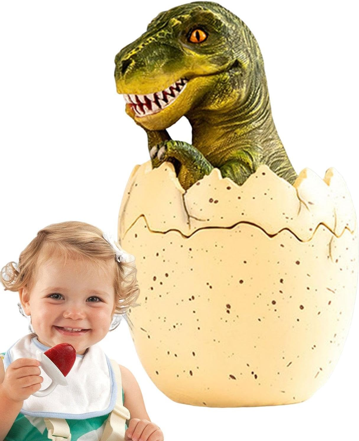 Baby Teeth Keepsake Box - Dinosaur Egg Shape Holder, Creative Tooth Organiser Gift | Children'S First Teeth Container, Cute Tooth Storage Case with Nursery Memory Setup Or image number 2