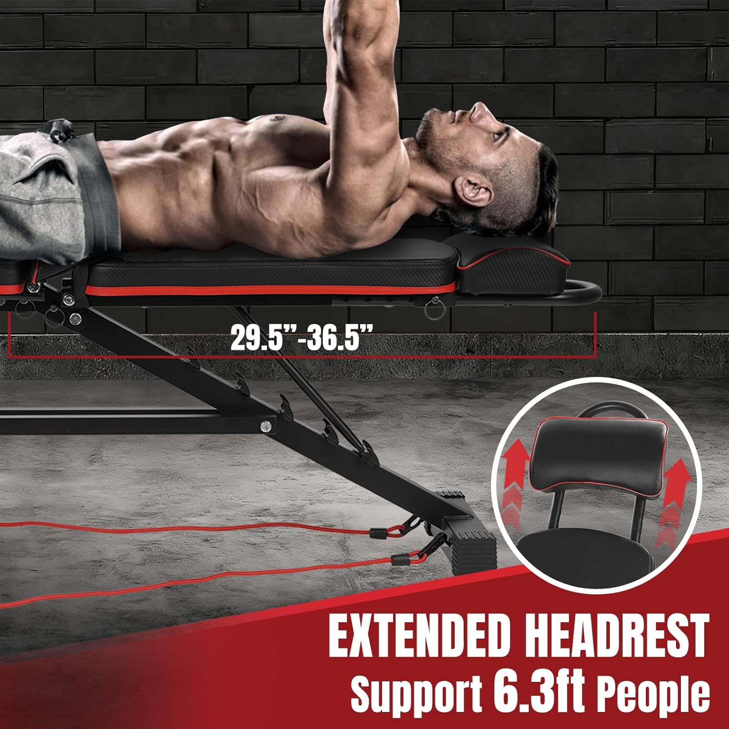 Adjustable Weight Bench, Strength Training Bench Press Foldable Sit up Incline Decline Bench for Full Body Workout