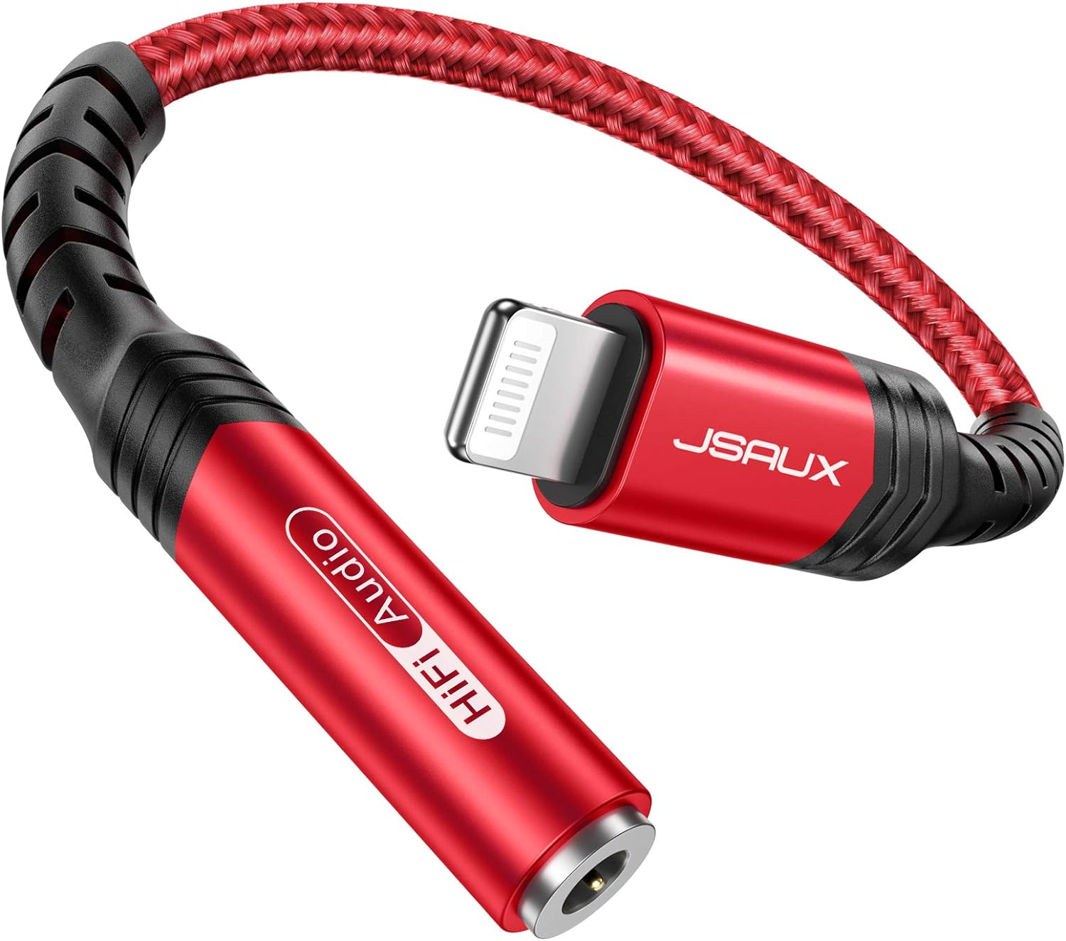 JSAUX Headphone Adapter for Iphone, Lightning to 3.5Mm [Apple Mfi Certified] Compatible with Iphone 14/14 Pro Max, 13 Series and Iphone 12/11/Se/X/Xr/Xs/8-Red image number 4