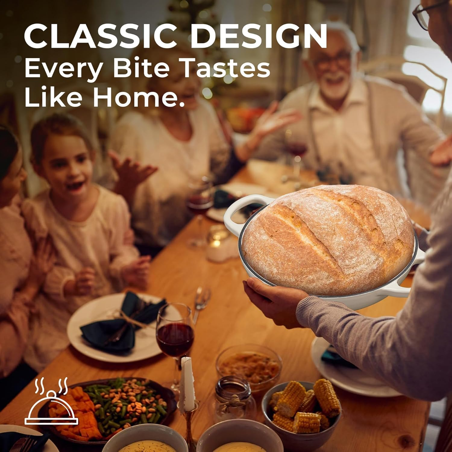 Dutch Oven for Sourdough Bread Baking, Enameled Cast Iron Dutch Oven Pot with Lid, Dome-Shaped Bread Dutch Ovens, 6 Qt, White image number 6