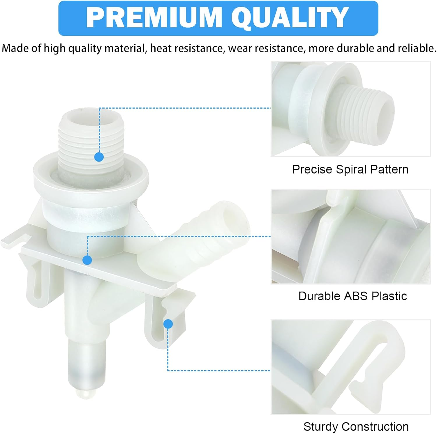 385311641 RV Toilet Water Valve Kit Replacement for Sealand Dometic RV Toilets 300, 301, 310, 311, 320, 321, Camper Trailer RV Pedal Flush Toilet Repair Kit with 385311658 Flush Ball Seal image number 1