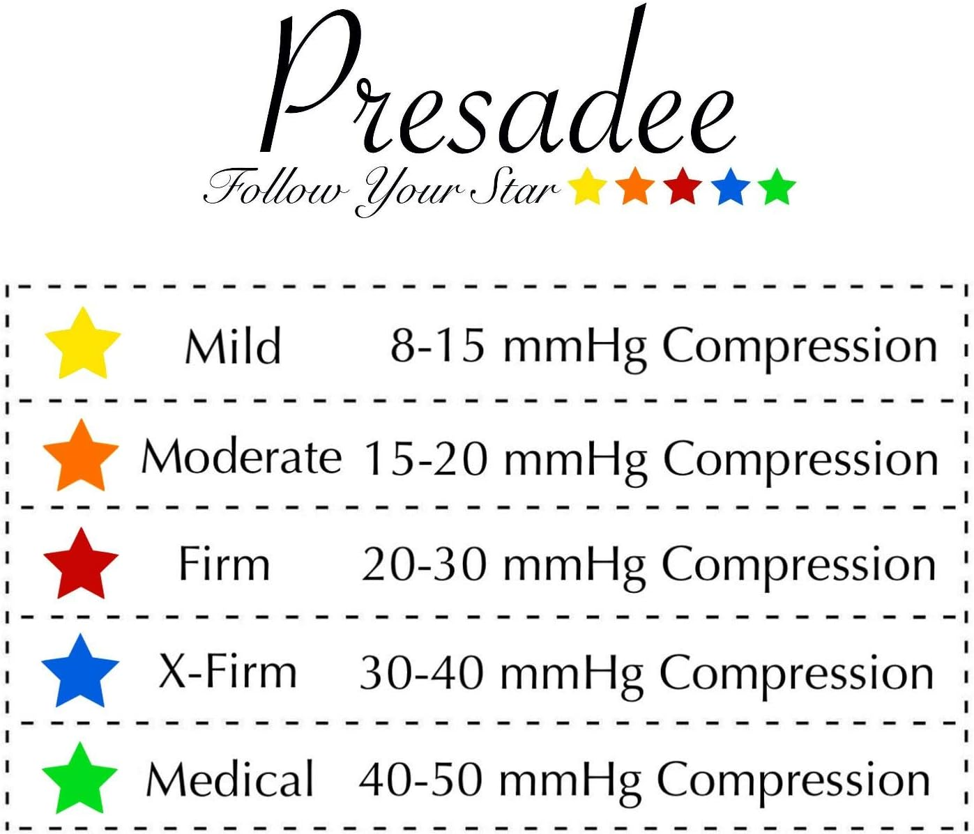 Presadee Closed Toe 30-40 Mmhg Extra Firm Zipper Compression Leg Swelling Socks