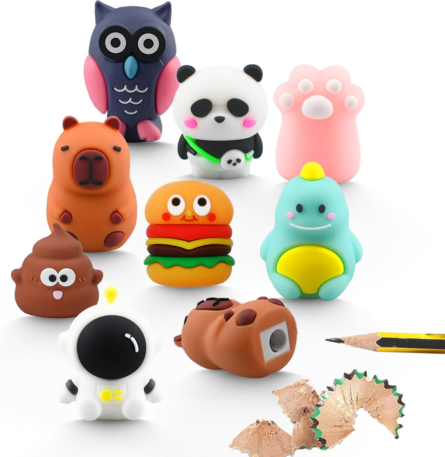 8 PCS Cute Pencil Sharpener for Kids, Fun Cartoon Handheld Little Pencil Sharpeners, Small Kawaii Party Favors Stationary Lovely Gifts for School Office Supplies image number 2