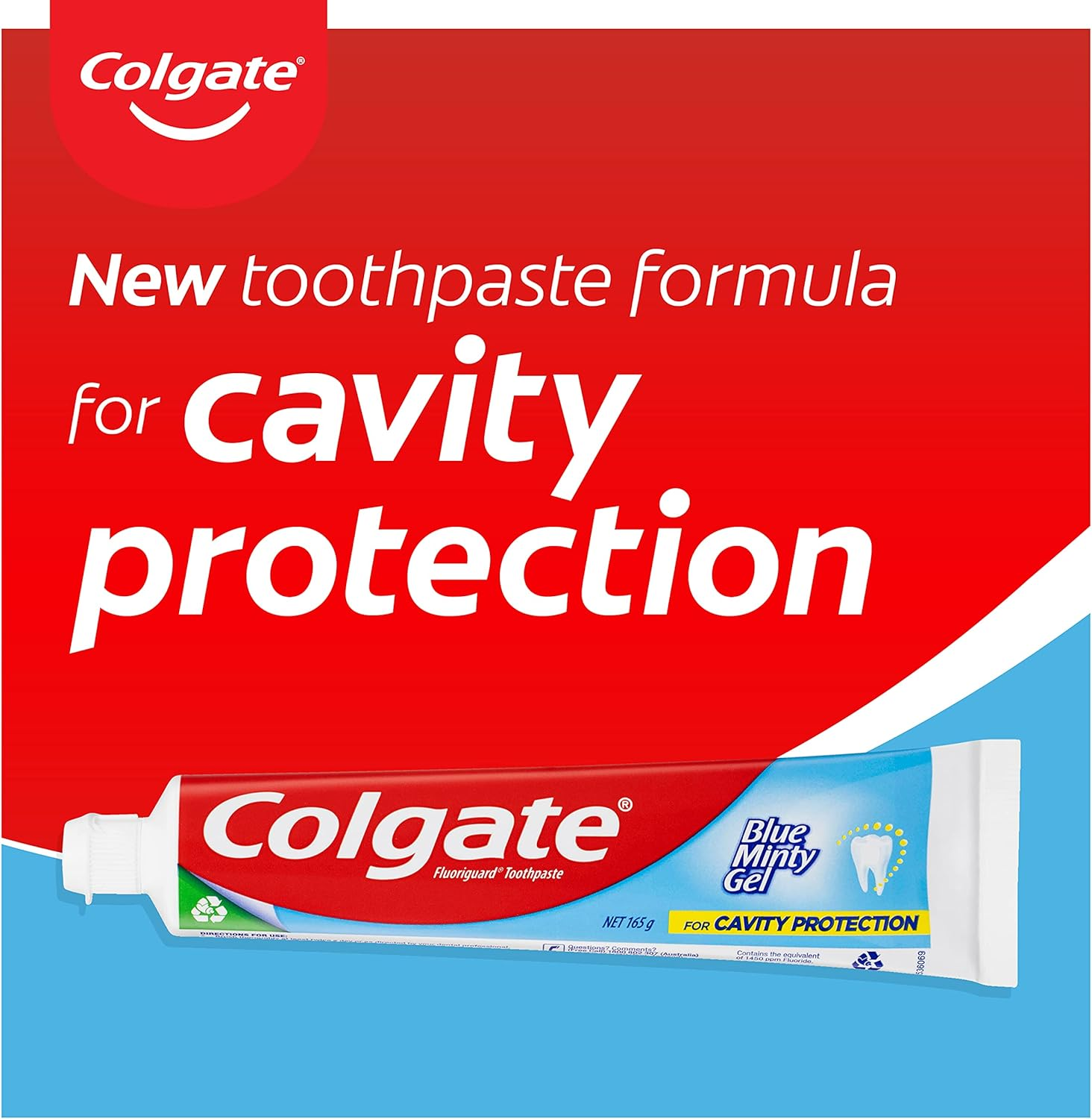 Colgate Blue Minty Gel Toothpaste, 165G, for Cavity Protection (Pack of 3) image number 1