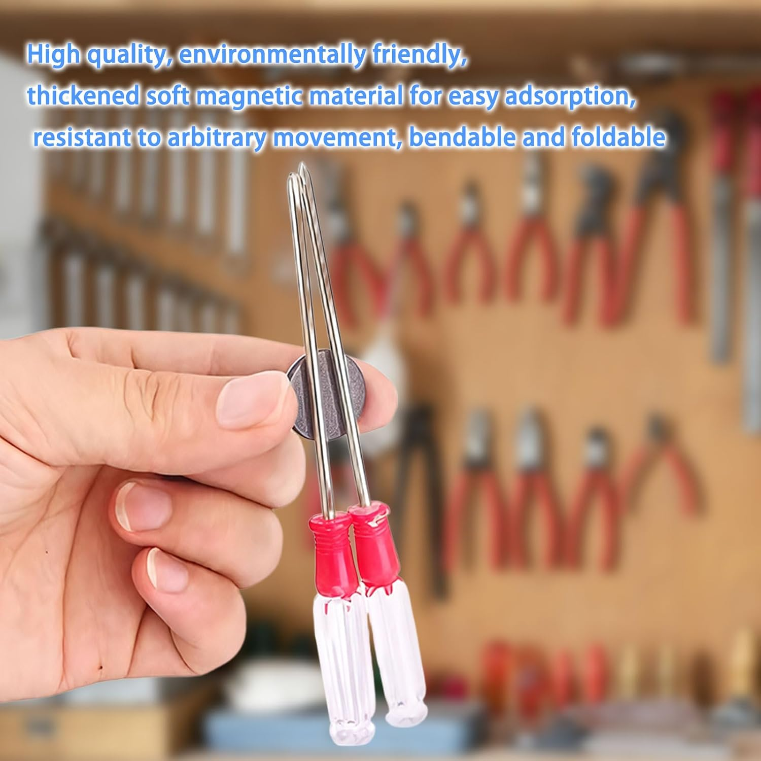 35 Pcs Magnet, Self-Adhesive Magnetic Tape with Adhesive Backing, Rubber Soft Magnetic Sheet Magnetic Strip, Suitable for Handicraft DIY, School, Office and Home Heavy-Duty Adhesive Magnets image number 5