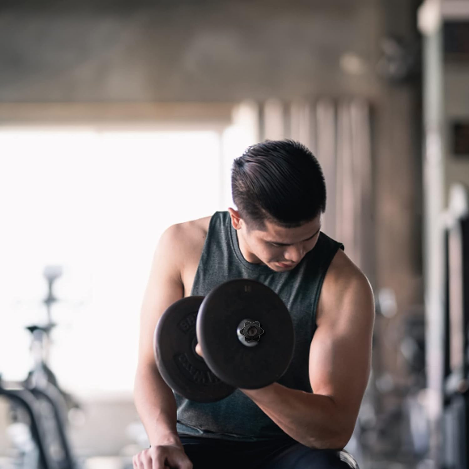 2Pcs Barbell Bar Hexagon Nuts,Anti-Slip Spin-Lock Collar Screw Hex Nut Screw Clamps,Barbell Clips Dumbbell Hex Nut Barbell Spin-Lock Collars Screw Clamps for Dumbell Weight Lifting Fitness Training image number 2