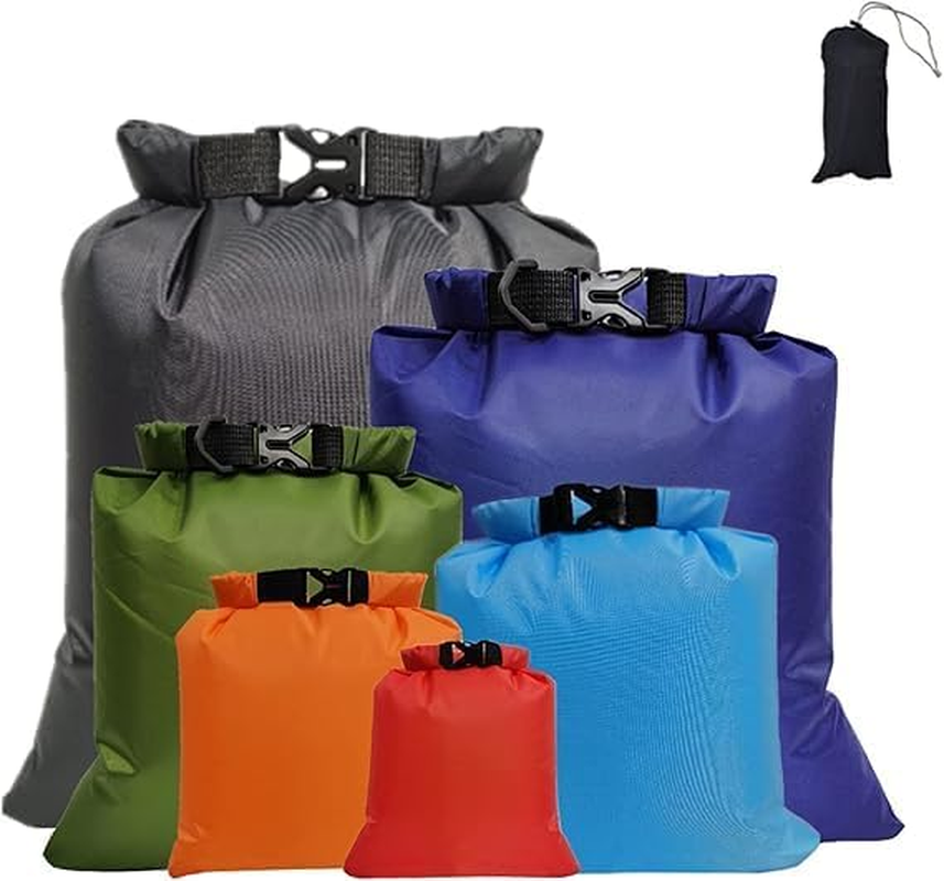 YSHIGUING 6 Pcs Waterproof Dry Bags Dry Sack Dry Pouch Portable Big Capacity Combo Pouch Snorkeling Drifting Bag for Travel Rafting Drifting Swimming Snorkeling Camping Cycling Fishing Accessories image number 3