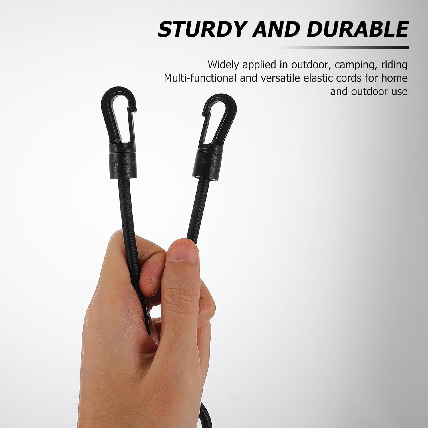 ZUNOXAZ 4 Pcs Elastic Bungee Lashing Straps with Hooks for Luggage Cargo Fastening, Adjustable Rubber Binding Belts for Travel and Camping Gear image number 5