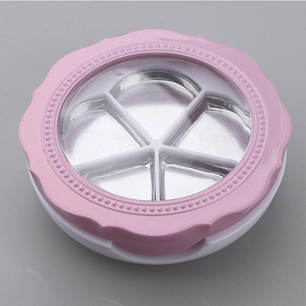 Oshhni Petite Plastic Makeup Palette with Aluminum Pans - Cosmetic Storage Solution, 4G, Pink White image number 1