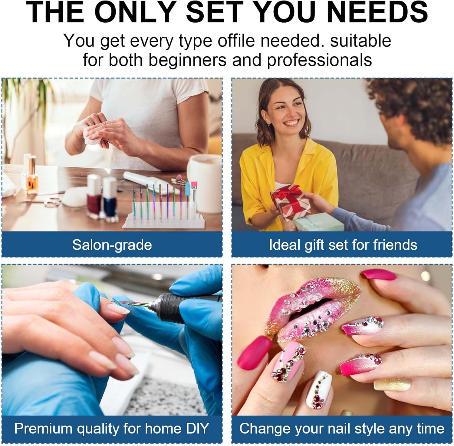 10Pack Cuticle Bits,Spiral Manicure Drill Bits with Brush and Buffer,Stainless Steel Nail Bit for Nail Drill for Art Set Professional for Manicure,Pedicure Cuticles image number 2