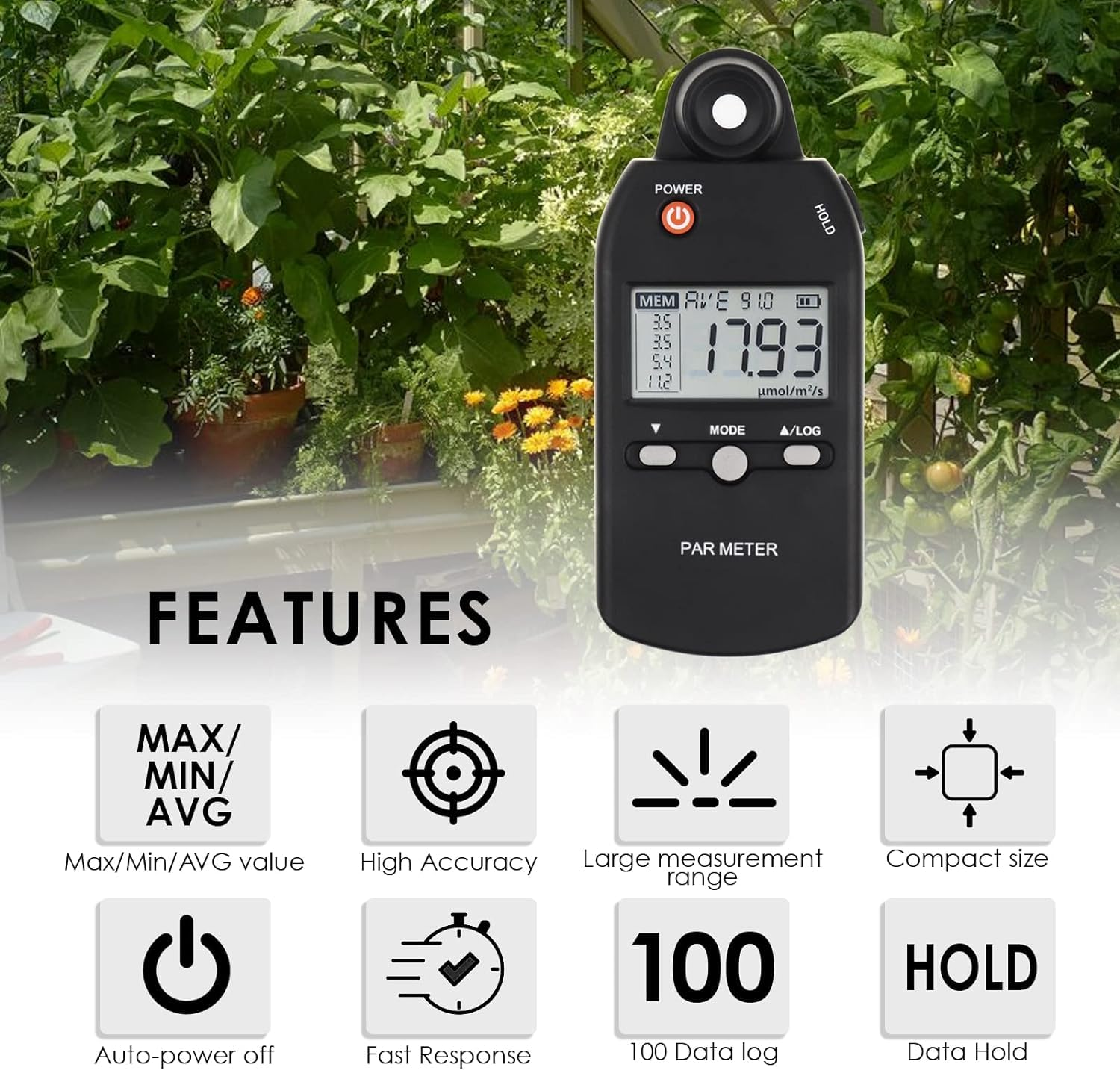 Advanced Quantum Sensor PAR Meter for Accurate Light Measurement Indoor and Outdoor Plant Photosynthetic Activity image number 5
