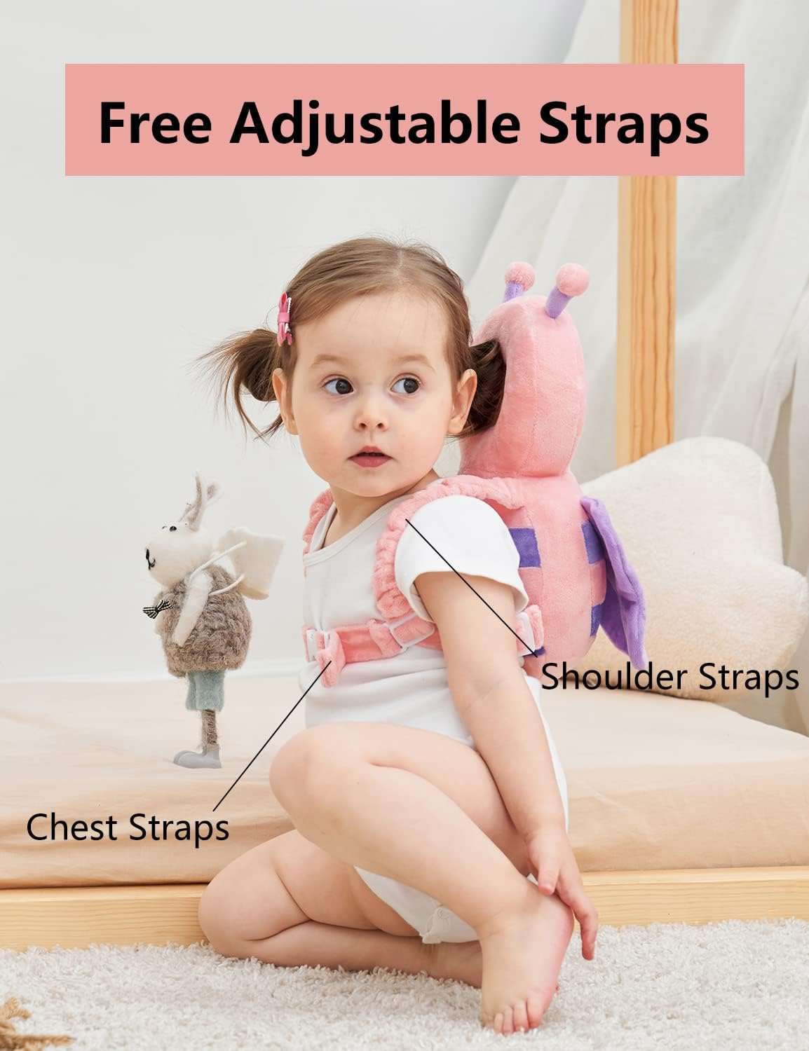 Jooneng Toddler Baby Head Protection Cushion Backpack Wear,Tiger