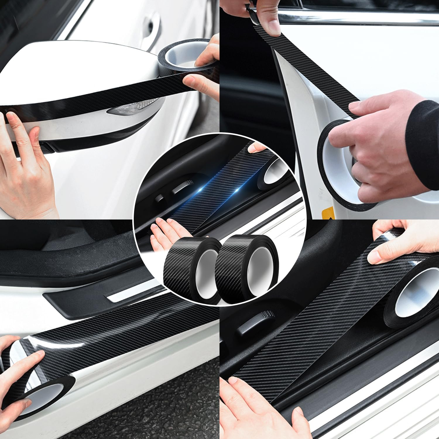 Car Door Edge Gguards,Car Door Edge Guards Door Sill Protector,Car Door Edge Guards Carbon Fiber,Protector Wrap Film Anti-Collision for Most Car image number 2