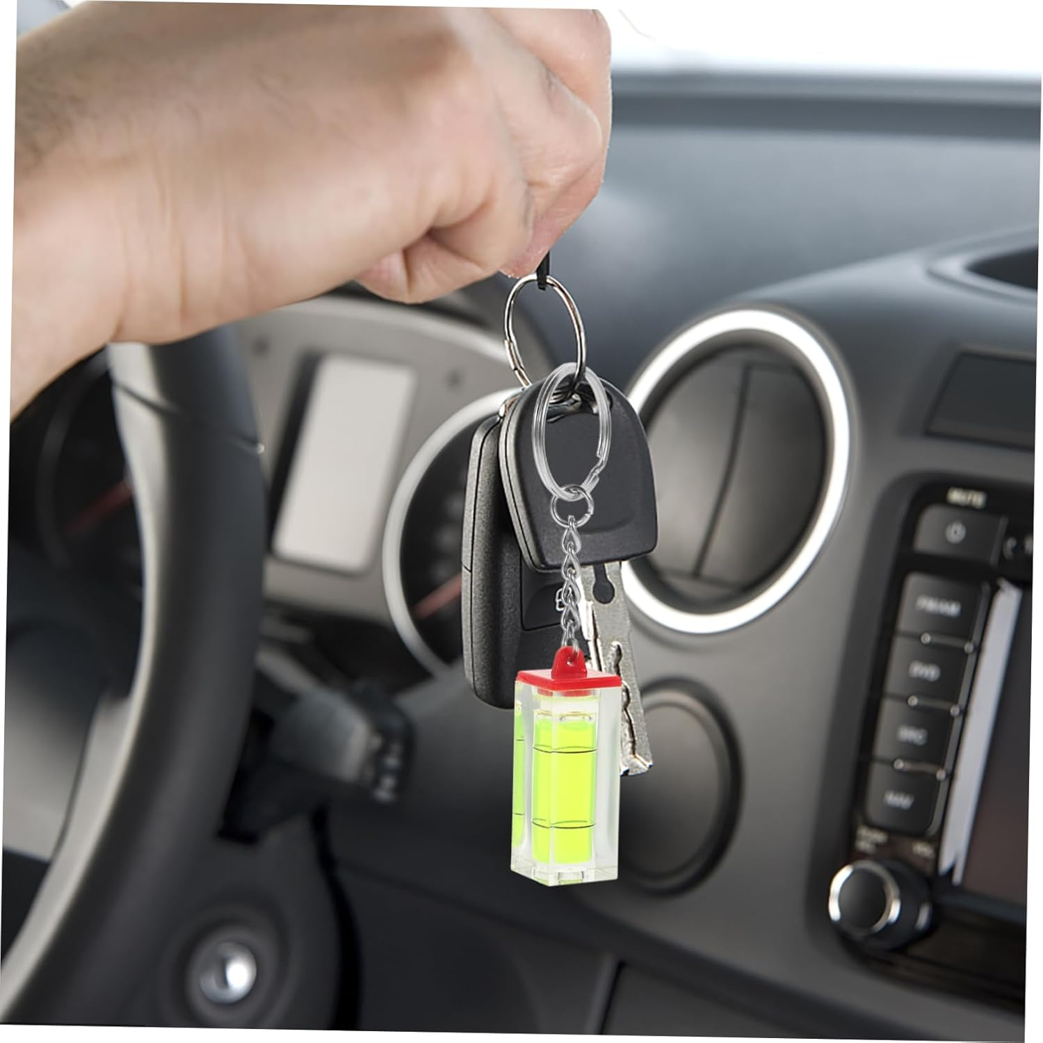 SHINEOFI Mini Bubble Level Keychain for Men Portable Pocket Spirit Level Tool with Key Ring Compact for Car Keys and Wallet Accessories Outdoor and Everyday Use Random Color image number 6