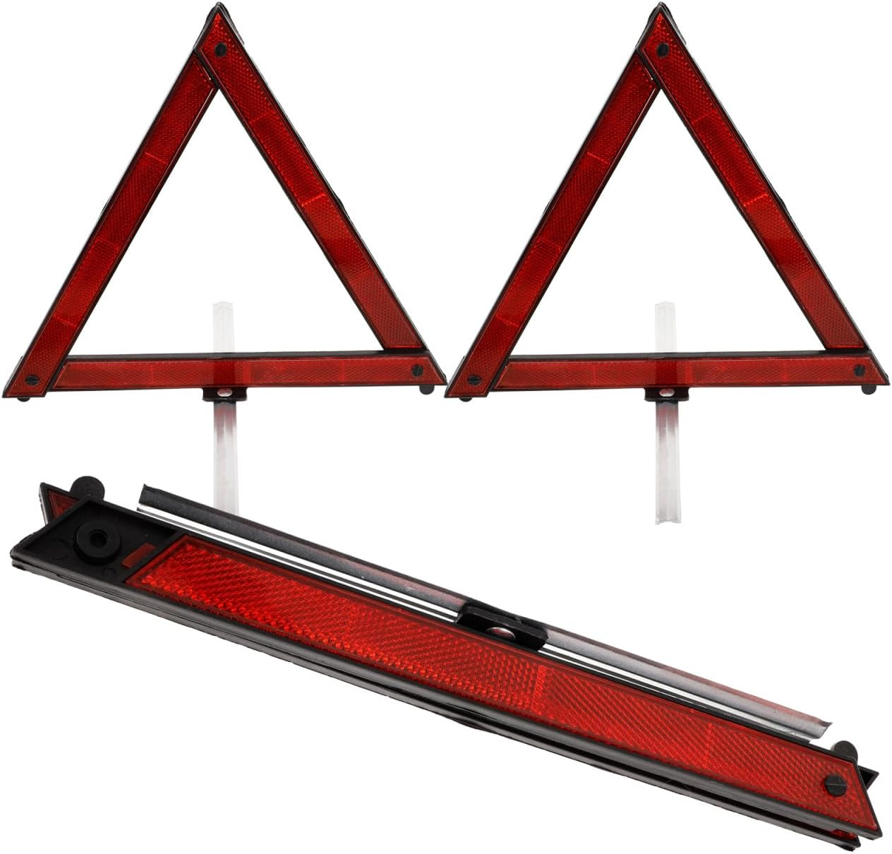 KICHOUSE 3Pcs Car Emergency Triangle Warning Sign Reflective Safety Triangles Foldable Roadside Safety Kit for Vehicle Use Roadside image number 1