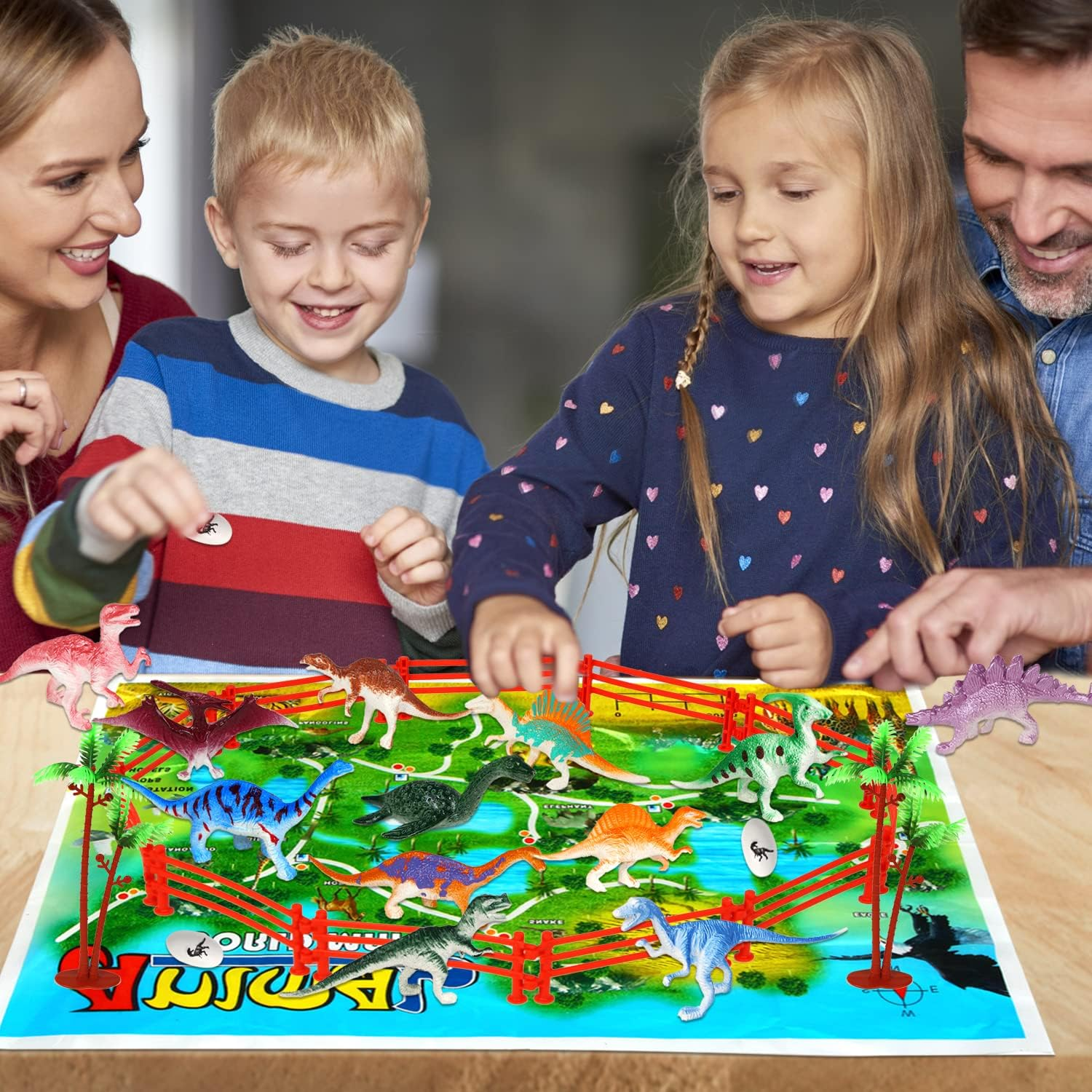 LOMIMOS 29Pcs Dinosaur Figures Toys Set,Assorted Miniature Toys for Kids,Education Themed Party,Cupcake Topper image number 2