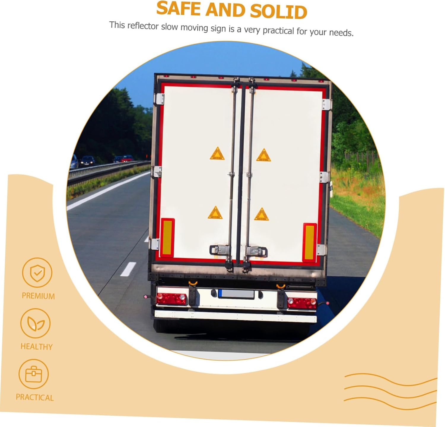 KICHOUSE 8Pcs Reflective Triangle Sign Slow Moving Vehicle Car Safety Sign Reflector Strip image number 4