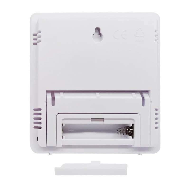 Digital Hygrometer Indoor Thermometer, Domestic Temperature Humidity Monitor Meter, Mini Hygrometer with Time & Alarm Clock