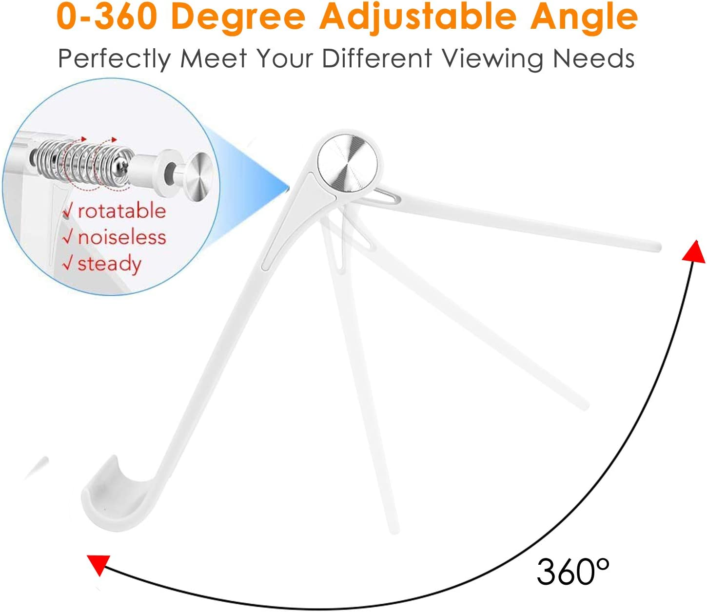 Phone Stand Holder Multi-Angle Adjustable Phone Desk Stand Tablet Holder for Iphone 17 16 15 14 13 12 11 Pro Max XS XR 8 plus 6 7 Galaxy S22 S21 S20 S10 S9 S8 Android Smartphone (White)