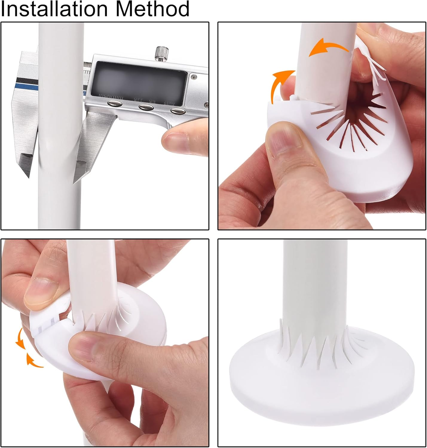 Uxcell Pipe Cover Decoration, 30Mm-50Mm PP Plastic Escutcheon Water Pipe Drain Line Cover White 4Pcs image number 5